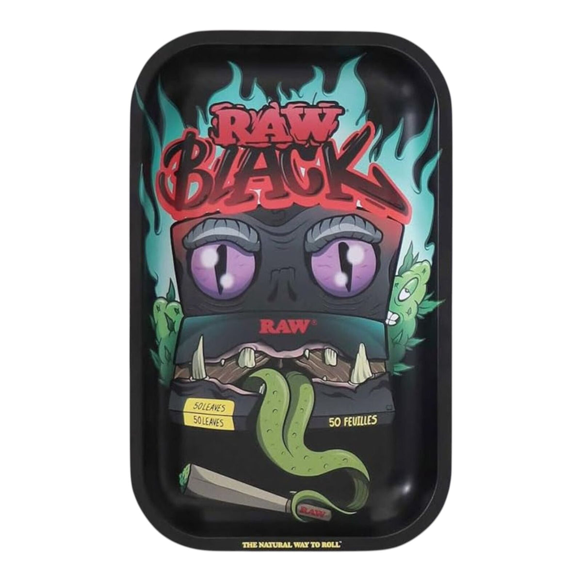 RAW Black Monster Metal Rolling Tray Small 28 x 18 cm Smoking Accessory