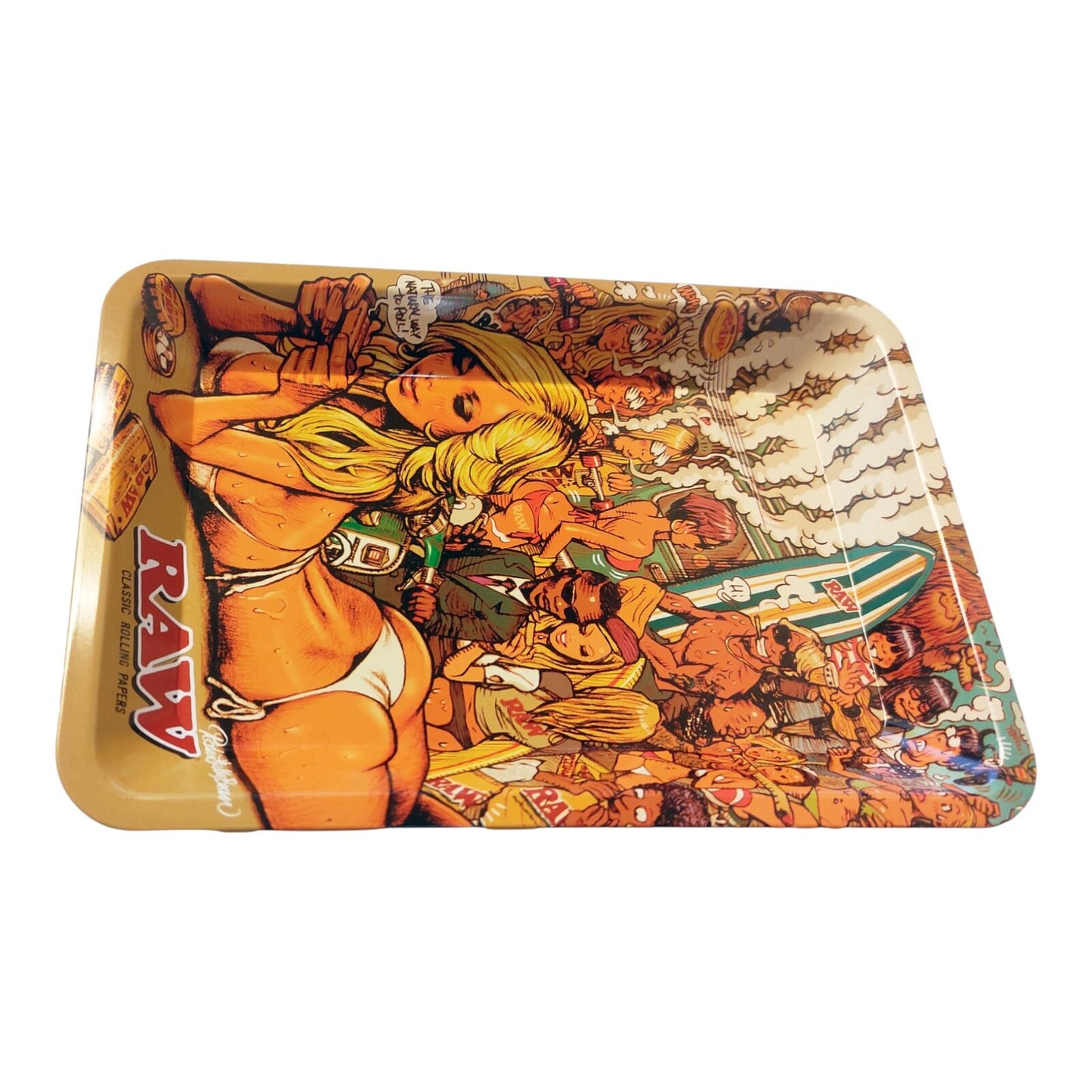 RAW Tray Girl Metal Rolling Tray Small 28 x 18 cm Smoking Accessory