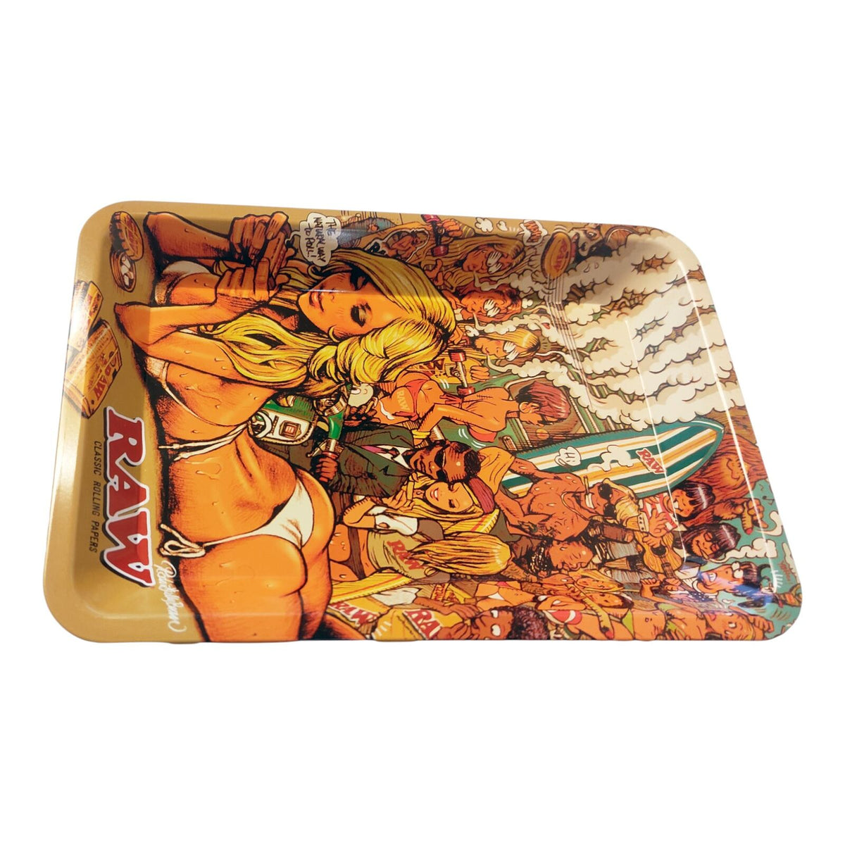 RAW Tray Girl Metal Rolling Tray Small 28 x 18 cm Smoking Accessory