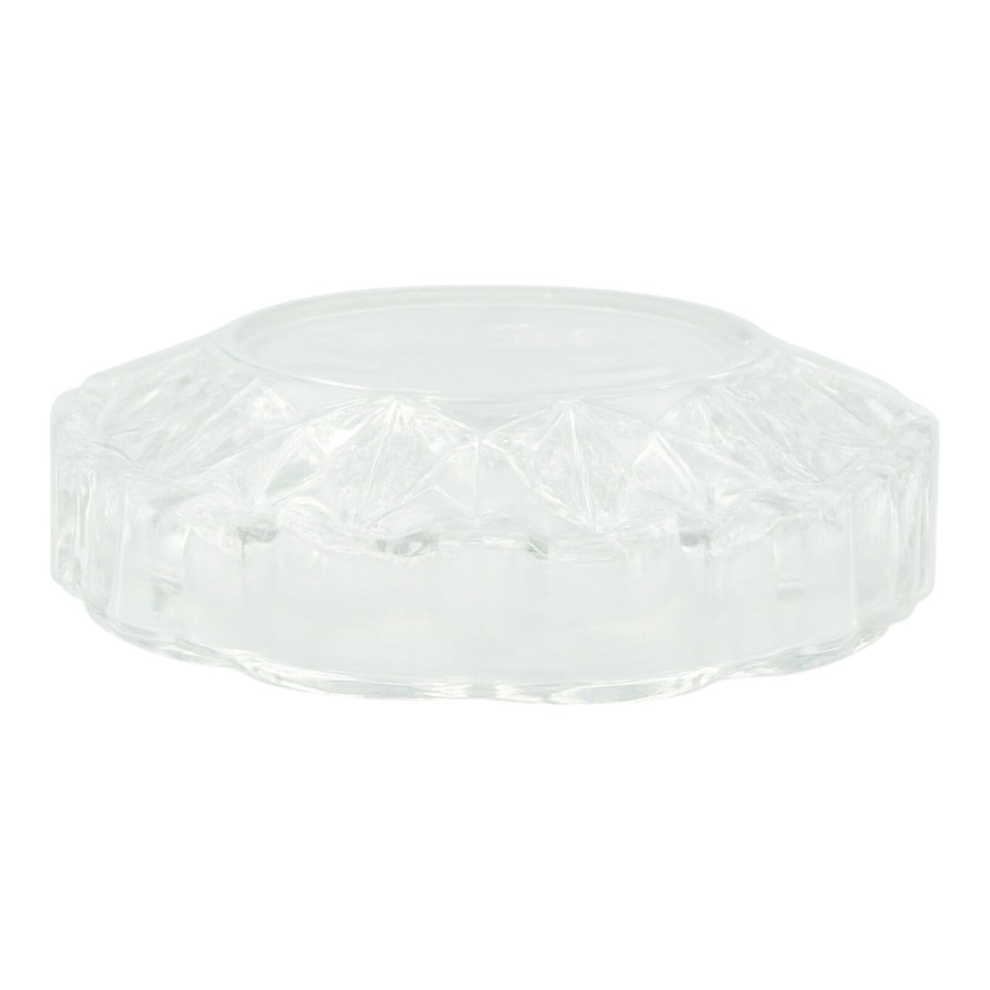 12cm Clear Glass Ashtray Round Crystal Look