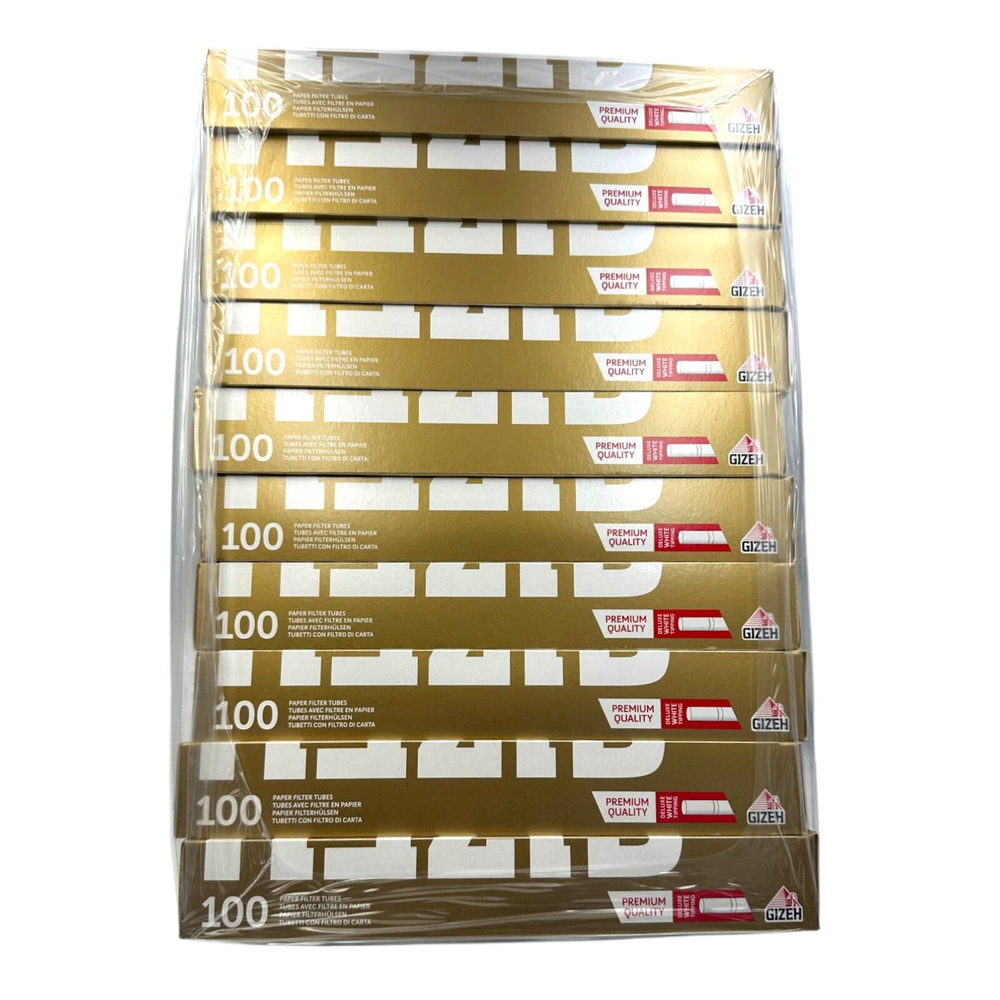 1000x Gizeh Premium Golden Tip Filter Tubes King Size