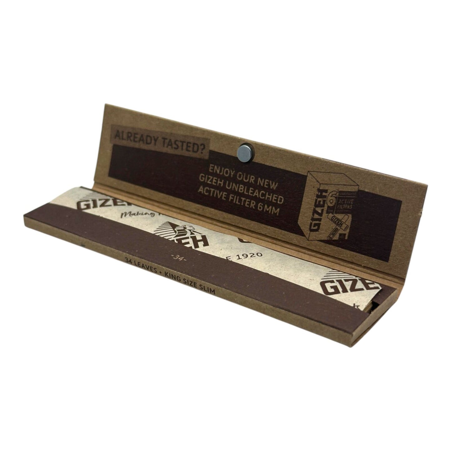 Gizeh King Size Slim Unbleached Rolling Papers Extra Fine 34 Leave