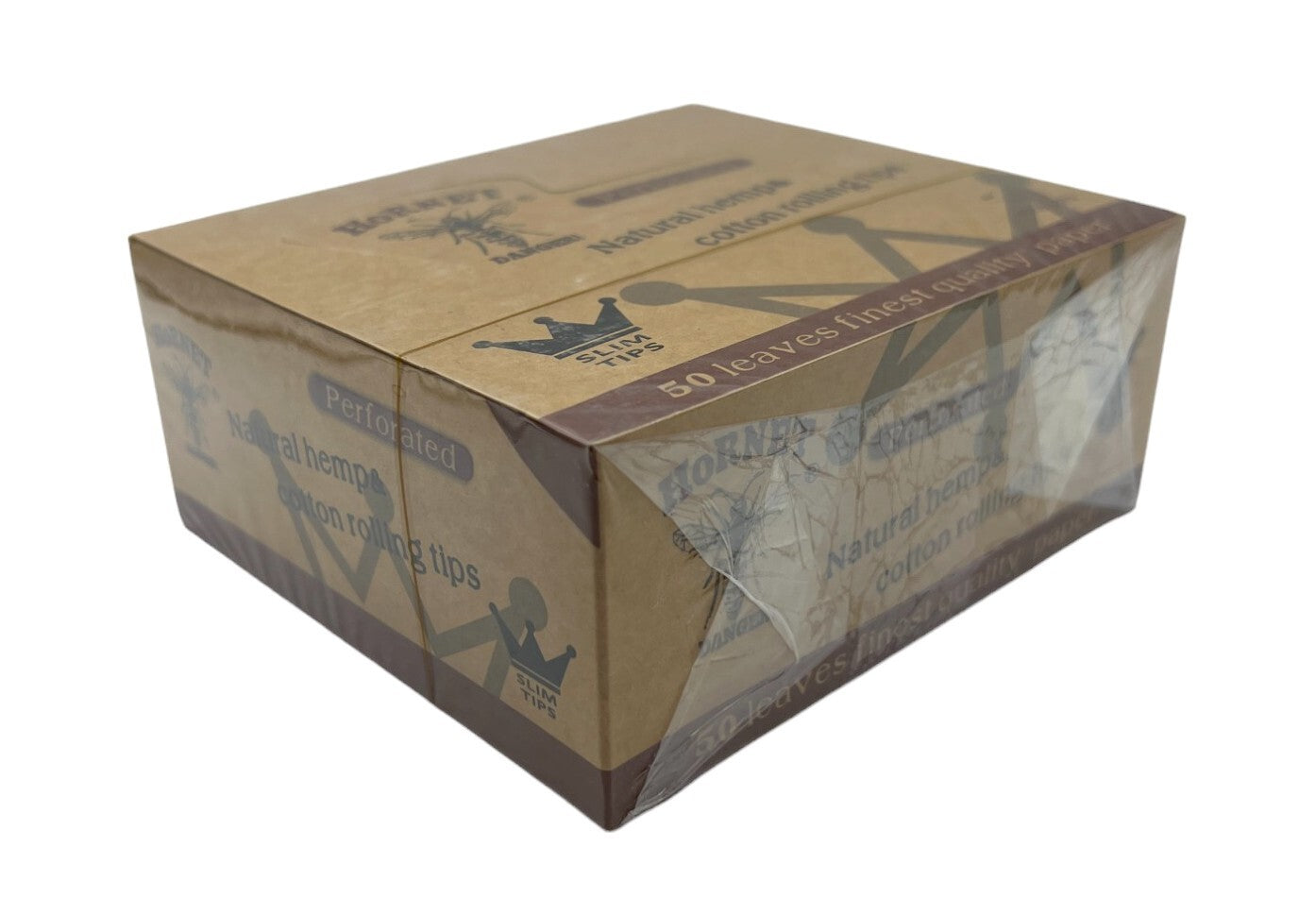 1 Pack of 50 Hornet Slim Filter Tips Natural Perforated