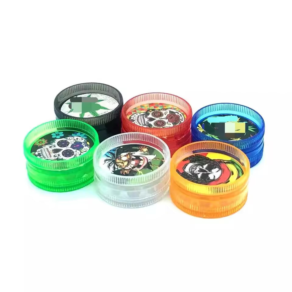 30mm Mini Herb Grinder & Pipe Set 2 Layers - Assorted