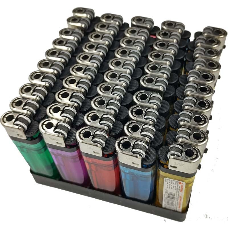 50 x Disposable Cigarette Lighters Durable Good Quality Bulk Assorted Colours