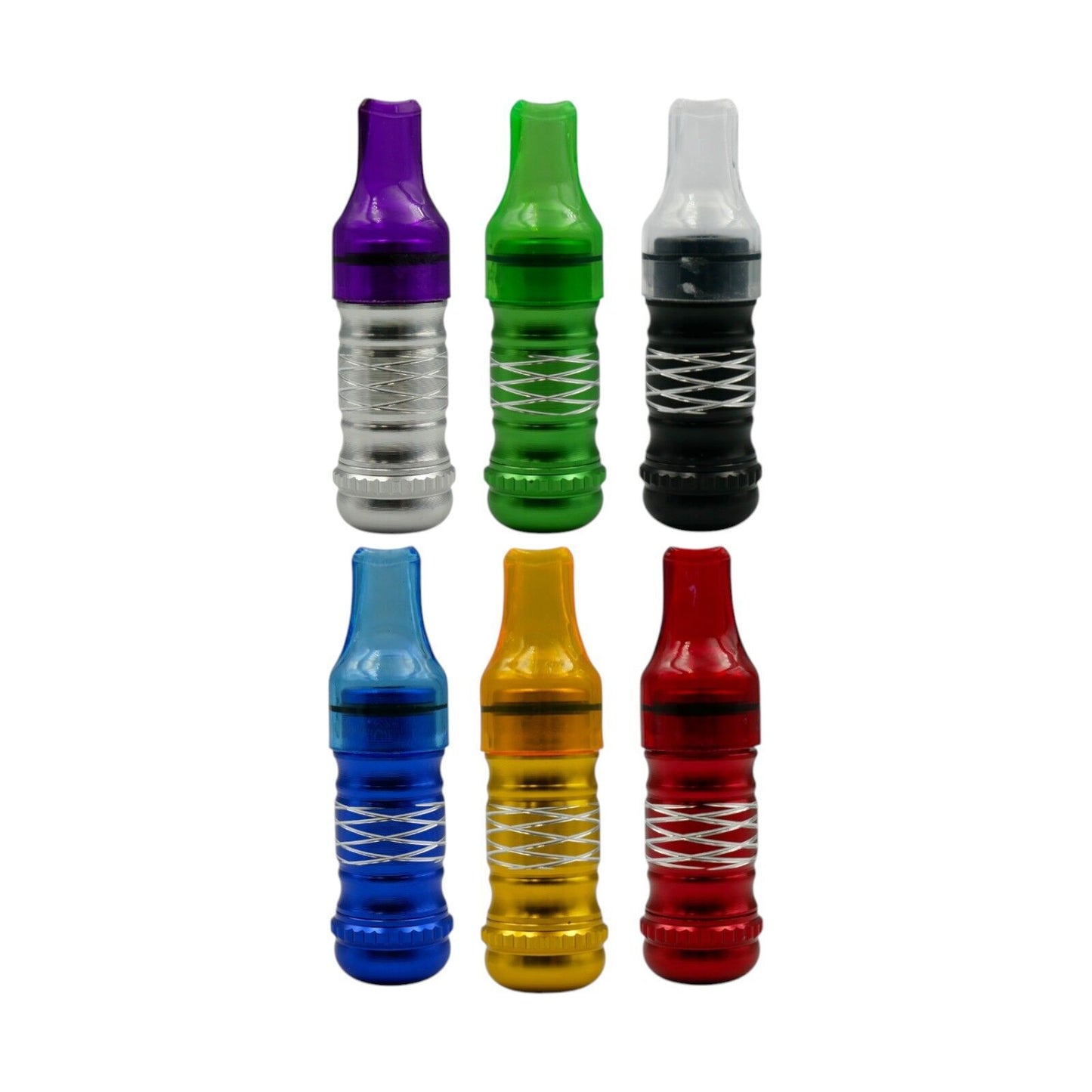 One Hitter Plastic Metal Smoking Pipe Washable Solid Smoking Tobacco Herbs Assorted