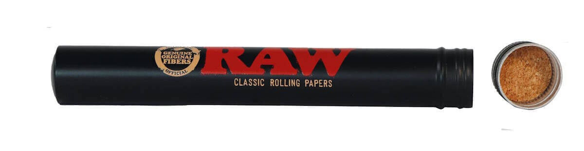 RAW Black Metal King Size Cone Storage Tube - Airtight Screw Top for Rolling Papers