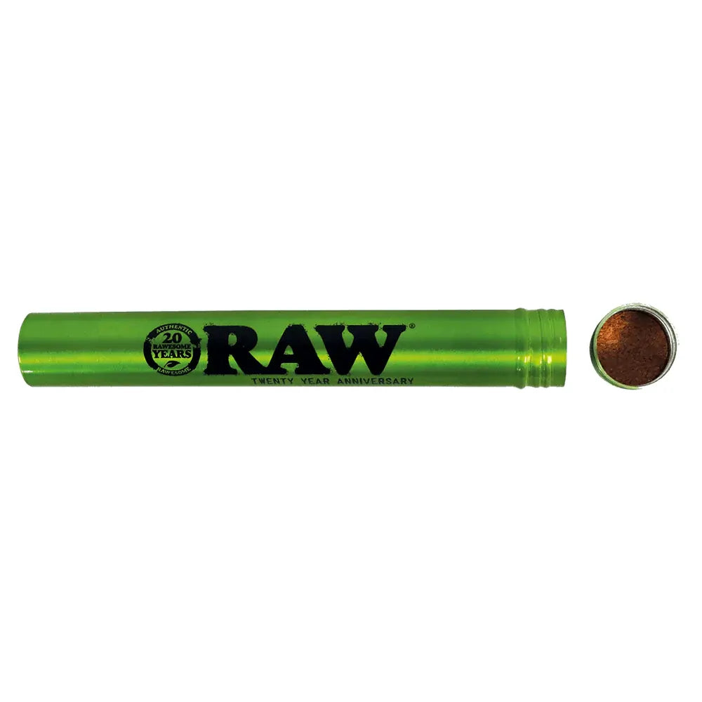 RAW Emerald Green 20th Anniversary Edition Metal King Size Cone Storage Tube - Airtight Screw Top fo