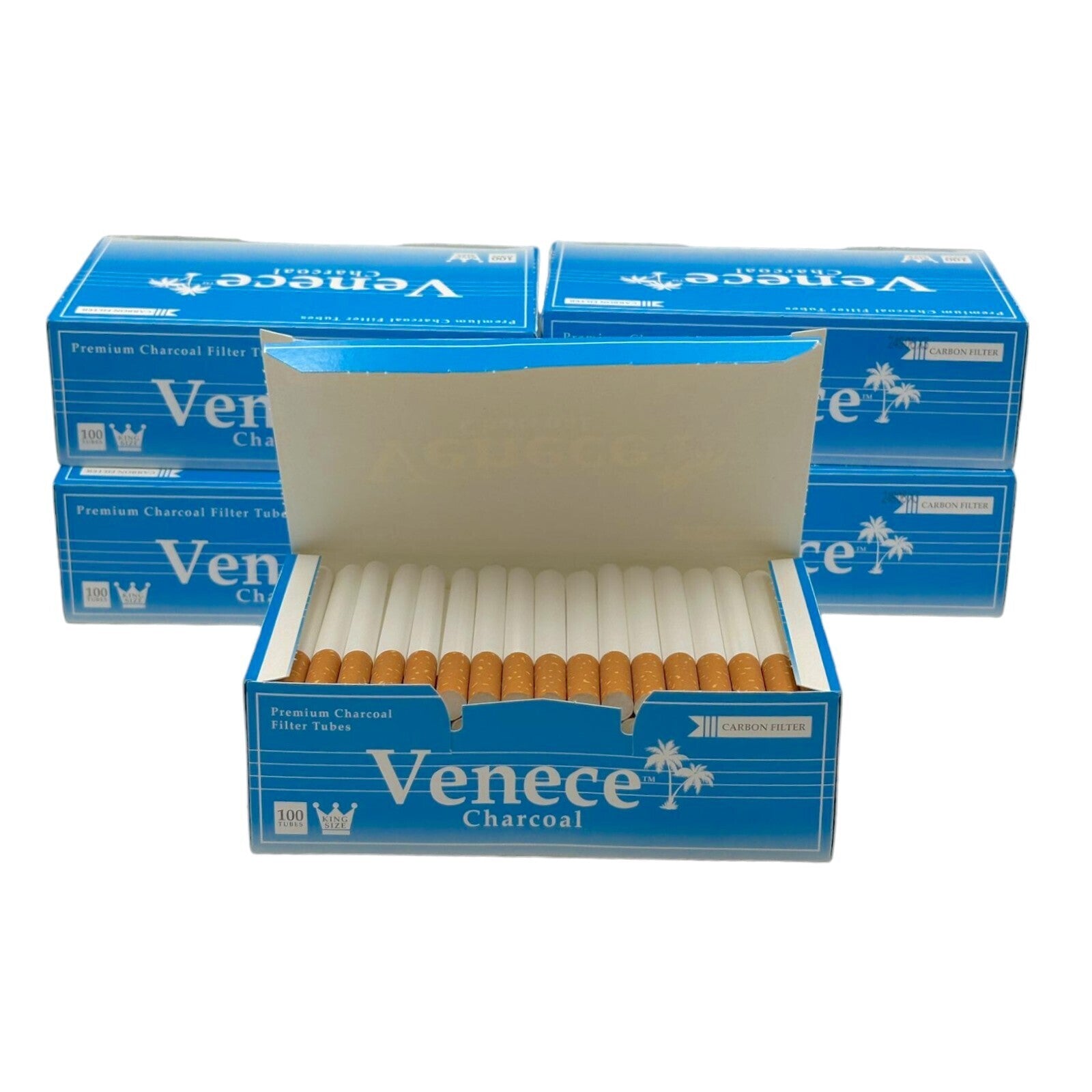 charcoal cigarette tubes 500x Venece Premium Charbon Filter Tubes King Size Cork Blue – Your Smoke