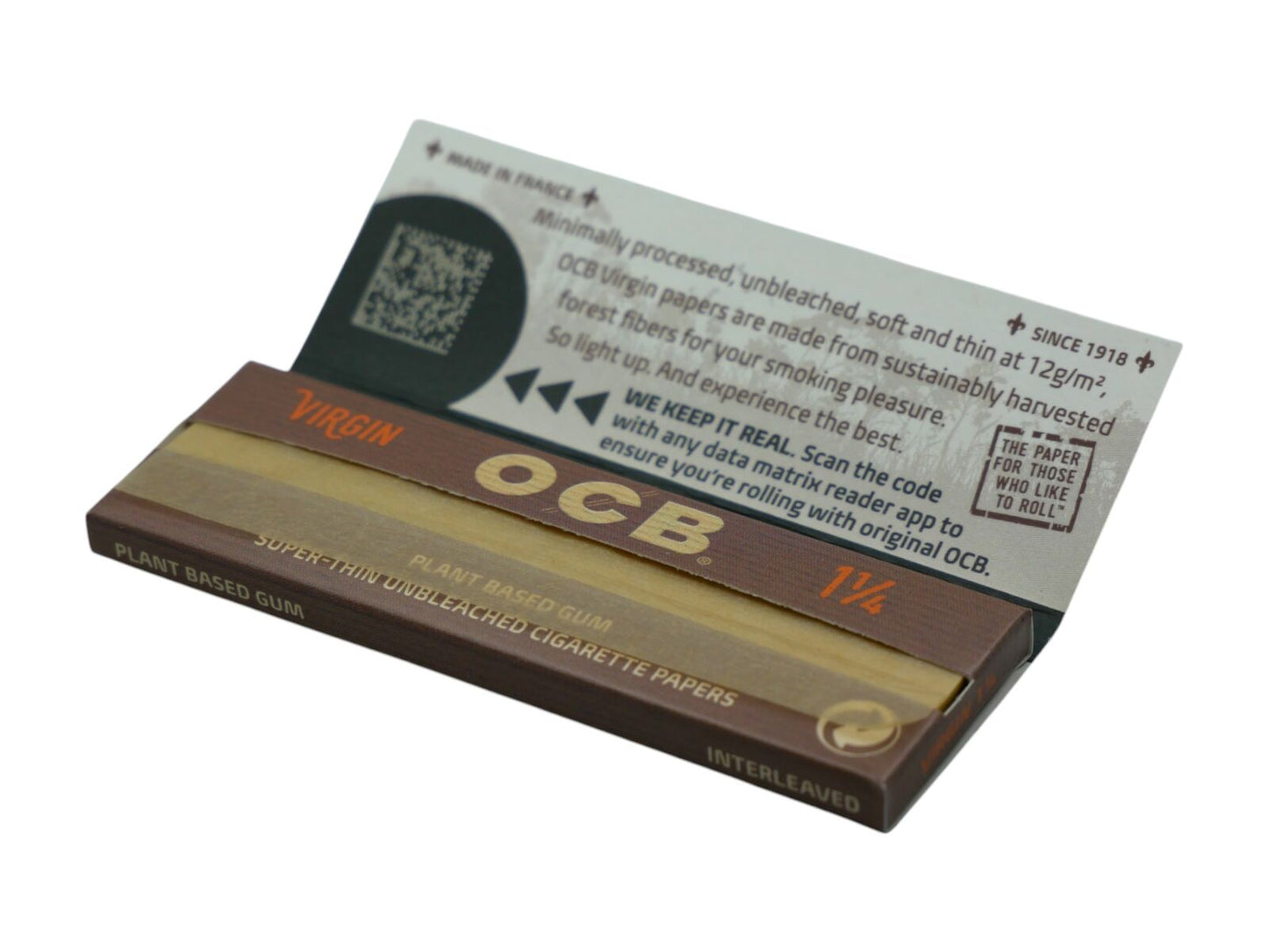 1 x OCB Virgin 1 1/4 Size Unbleached Rolling Papers Cigarette Roll Paper