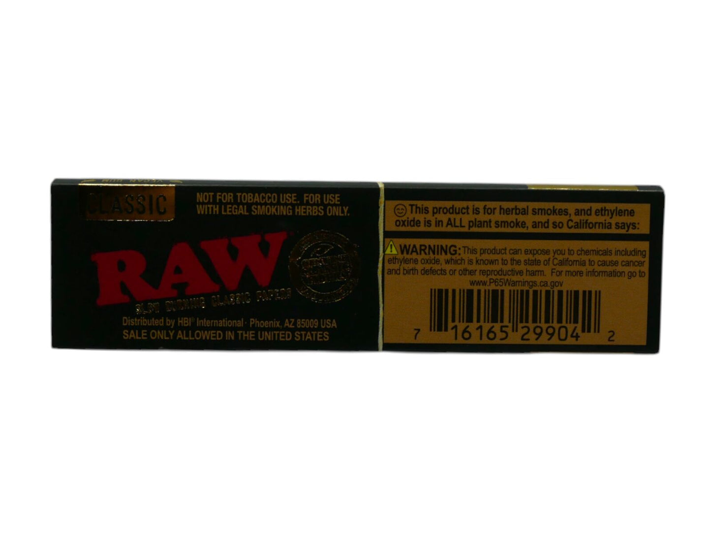 RAW Black King Size Slim Wide Classic Natural Unrefined Rolling Papers Smoking