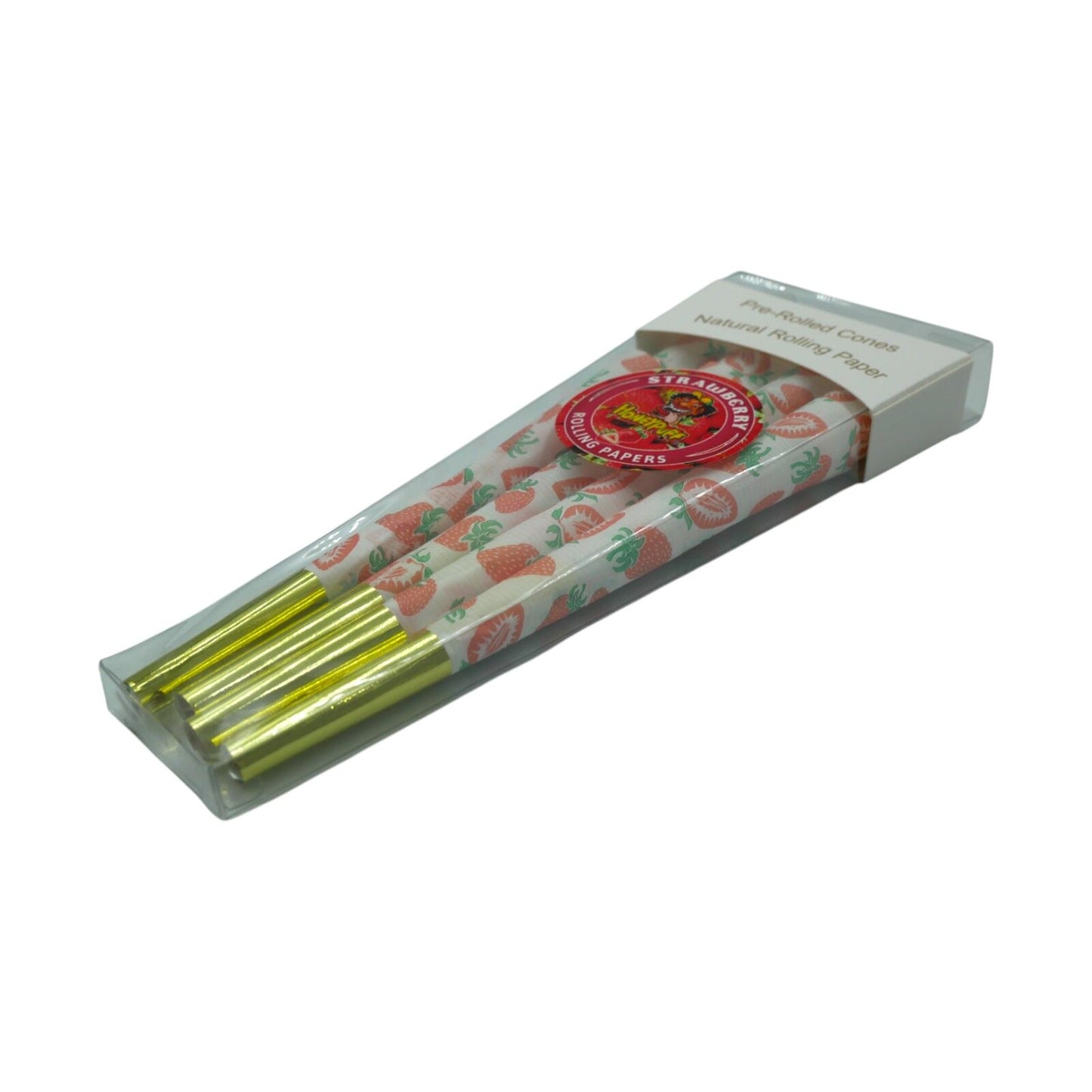 Honeypuff Strawberry King Size Classic Pre Rolled Cones Rolling Paper - 8 Cones