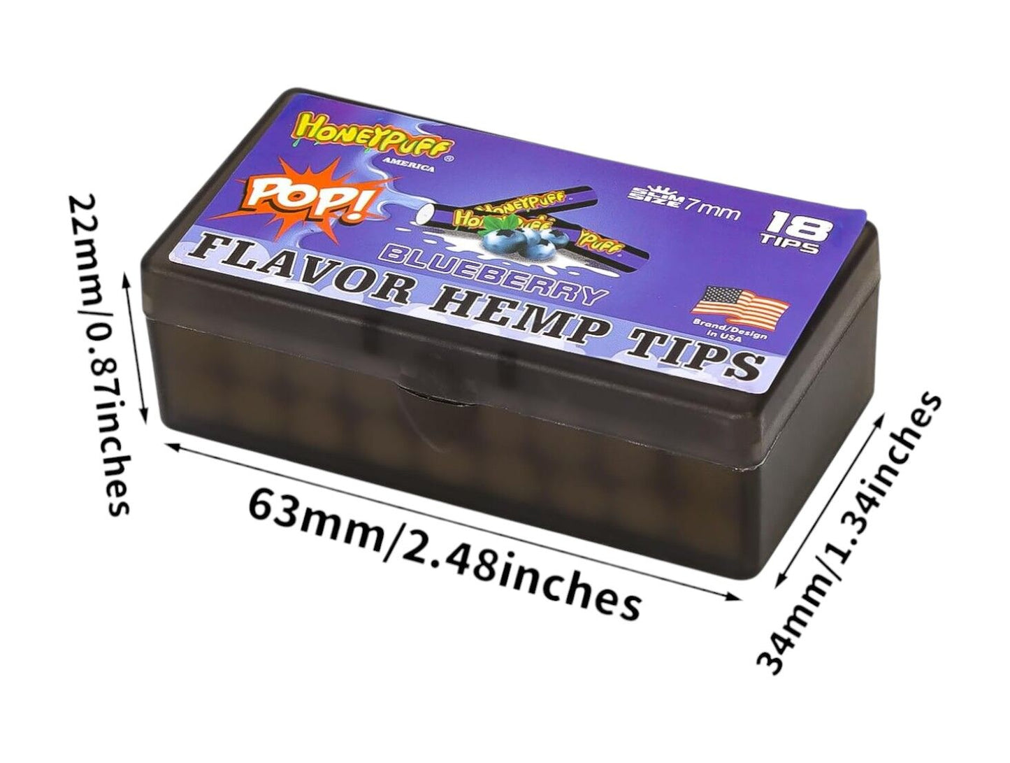 Honeypuff Blueberry Flavoured Hemp Filter Tips - 18 Tips