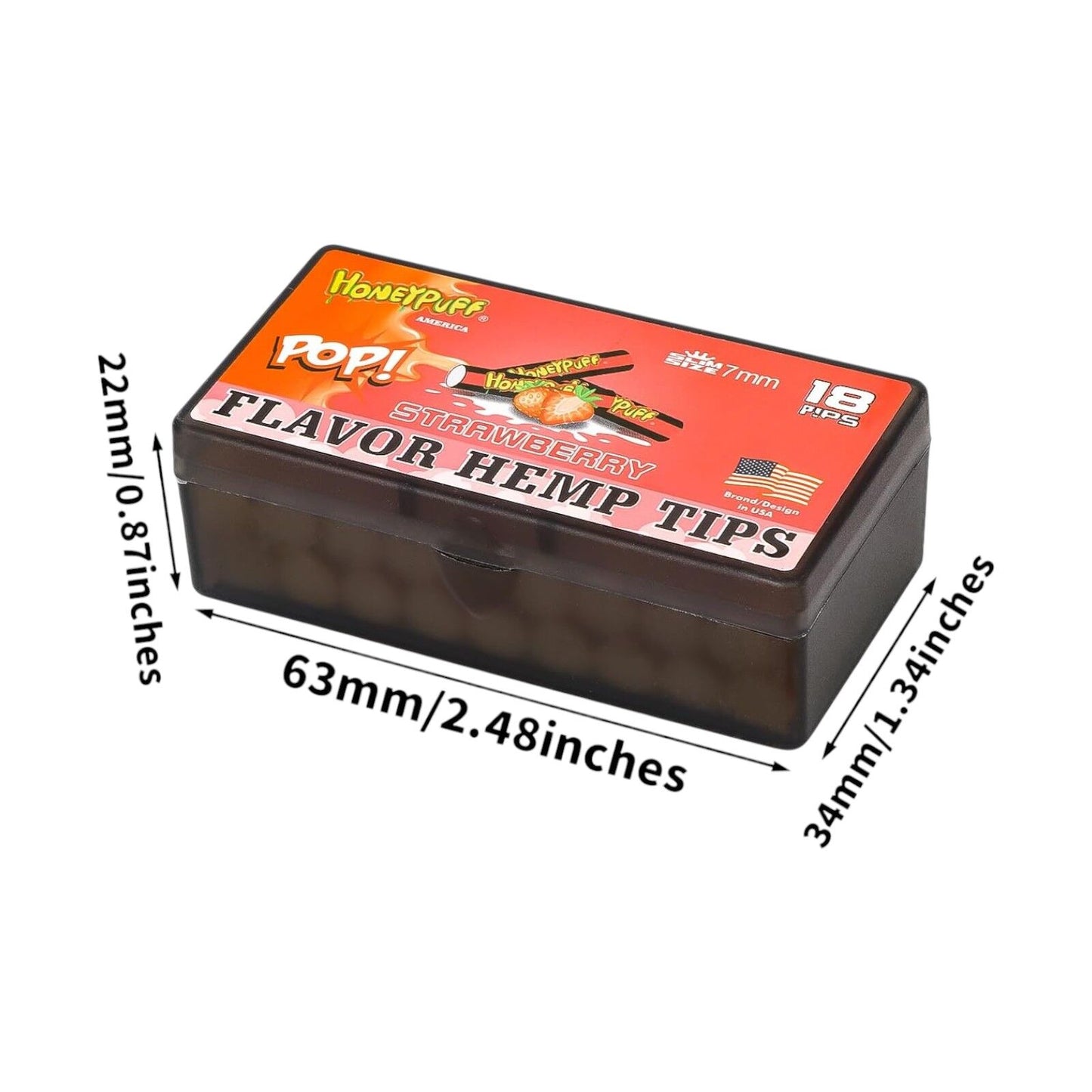 Honeypuff Strawberry Flavoured Hemp Filter Tips - 18 Tips