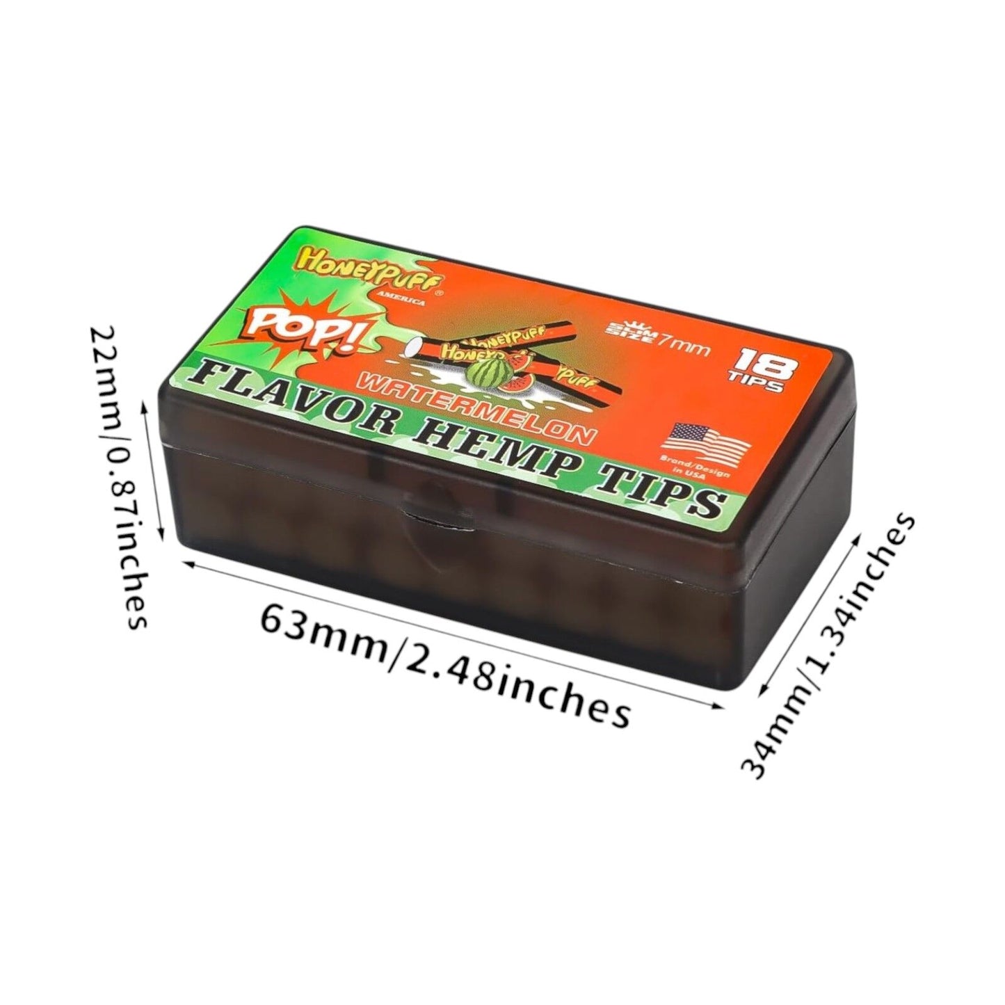 Honeypuff Watermelon Flavoured Hemp Filter Tips - 18 Tips