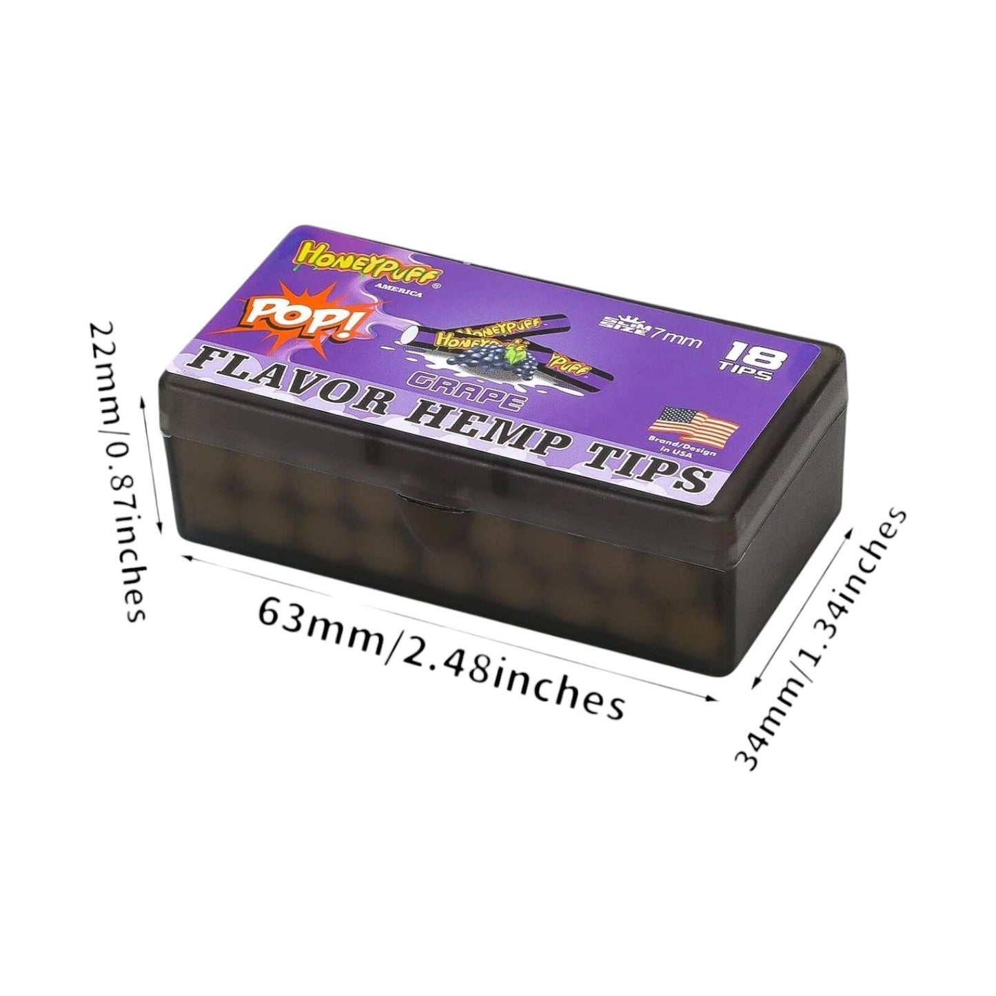 Honeypuff Grape Flavoured Hemp Filter Tips - 18 Tips