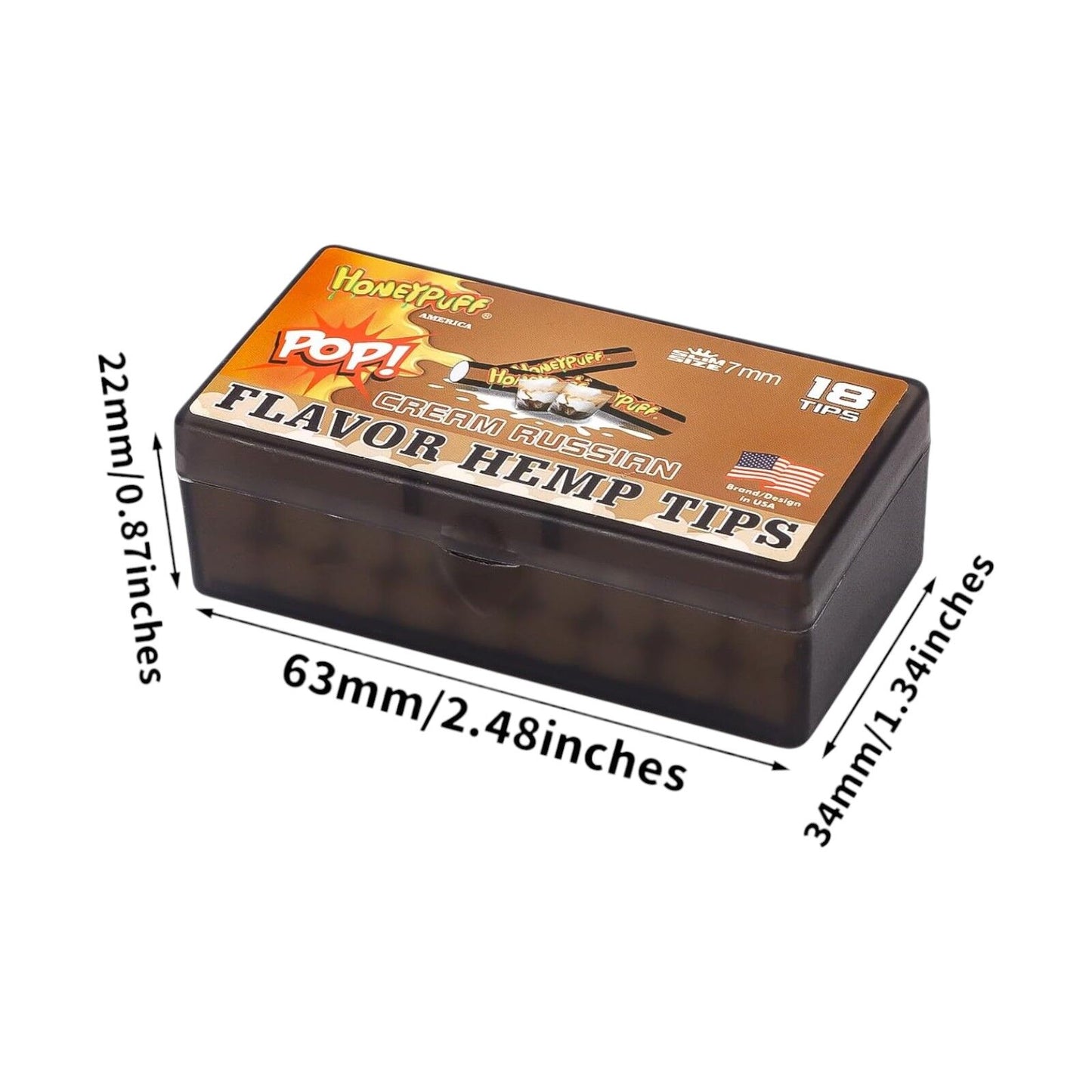 Honeypuff Cream Russian Flavoured Hemp Filter Tips - 18 Tips