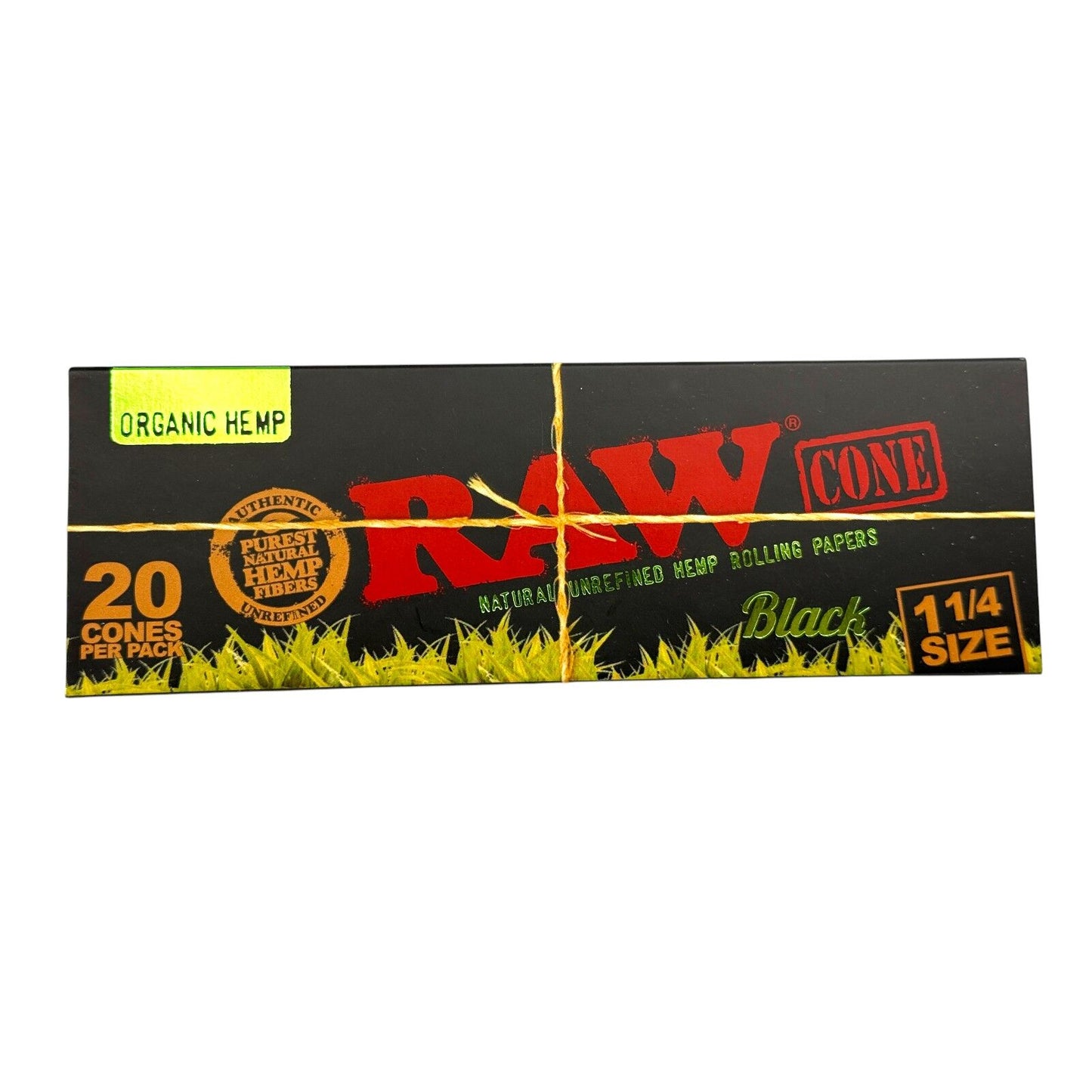 Raw Black Organic 20 Cone Pack 1 1/4 Ultra Fine Natural Pre Rolled Paper Cones