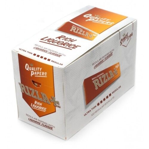 Rizla Liquorice Regular Rolling Papers Box 100 Booklets 50 Leaves Per Pack