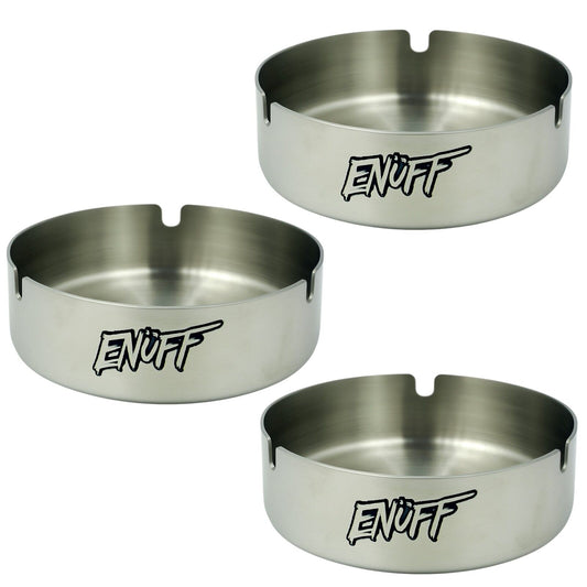3 x Enuff Stainless Steel Ashtray 12cm