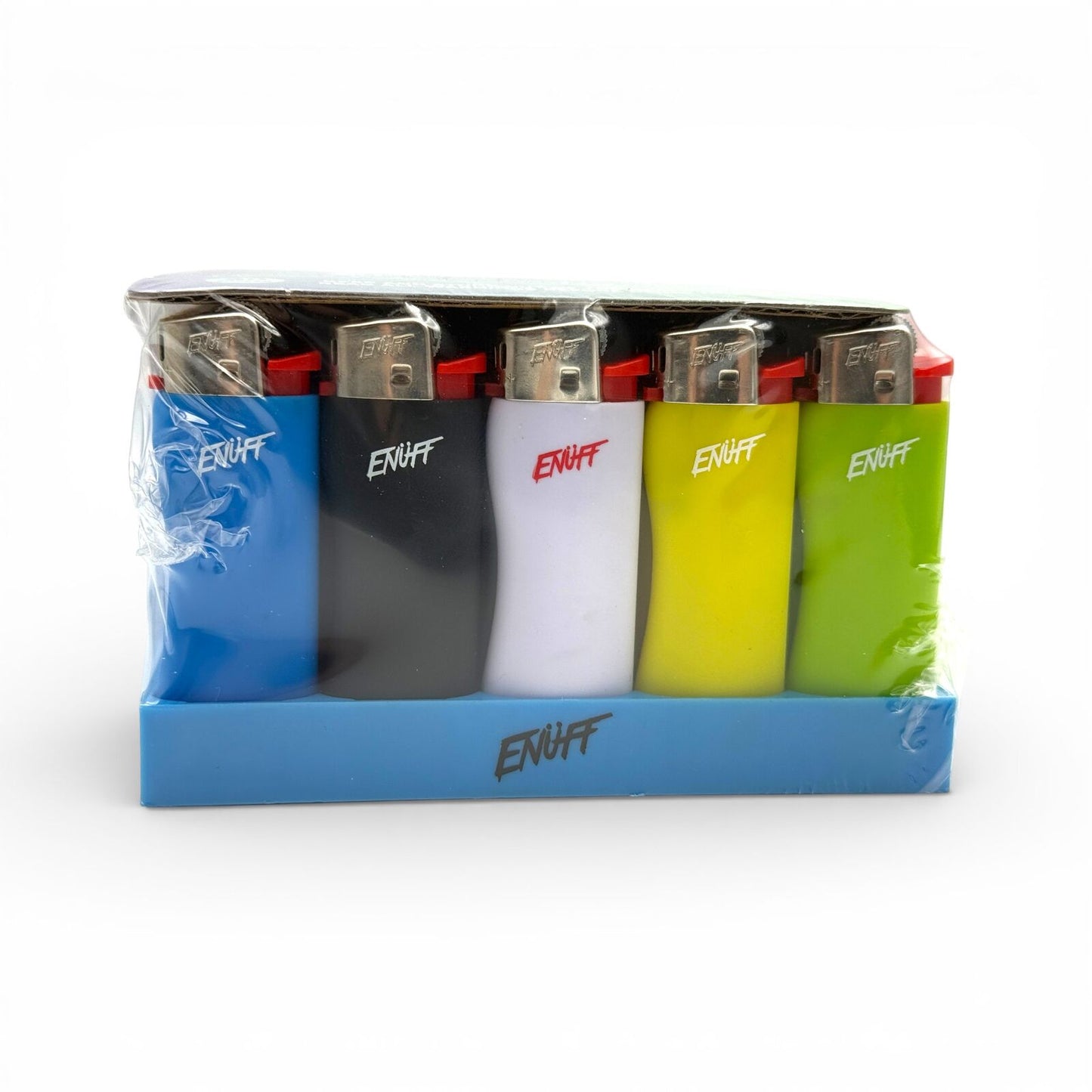50pc ENUFF Mini Flint Lighter Ibbzy Design Display Assorted Colours Pocket Size