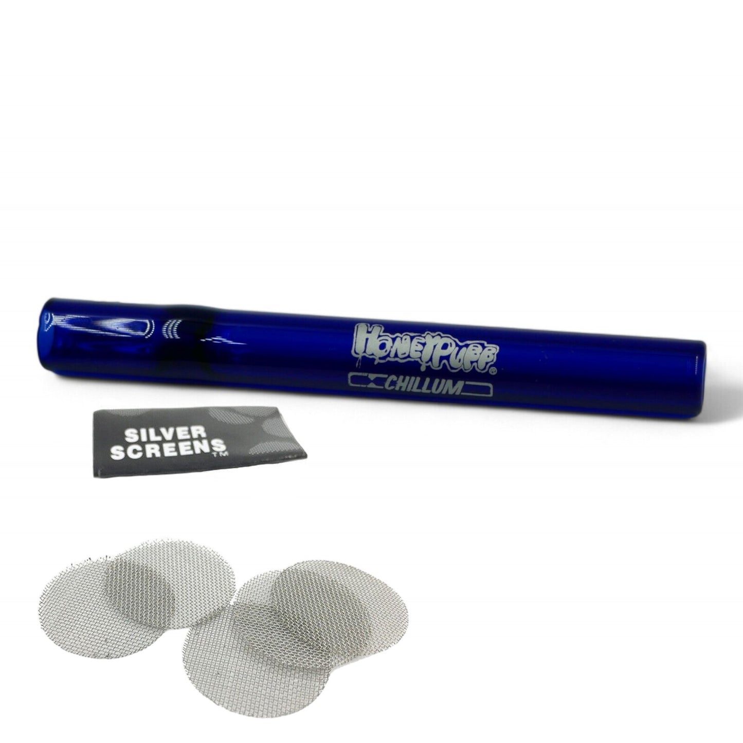 2 x Chillum One Hitter 11cm/4.3" HoneyPuff Smoking Pipe Borosilicate Glass