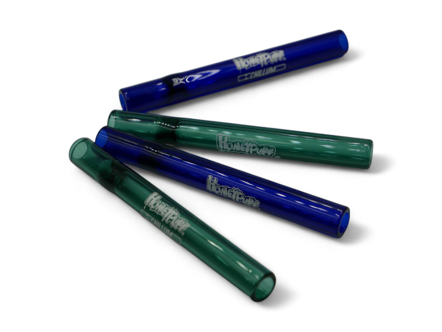 2 x Chillum One Hitter 11cm/4.3" HoneyPuff Smoking Pipe Borosilicate Glass