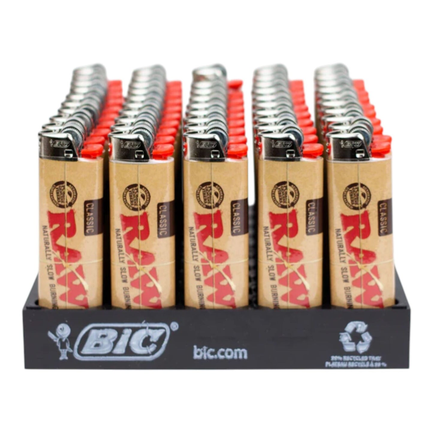 53 BIC RAW Classic Maxi Lighter J26 Tray Standard Size Bulk Box Pack