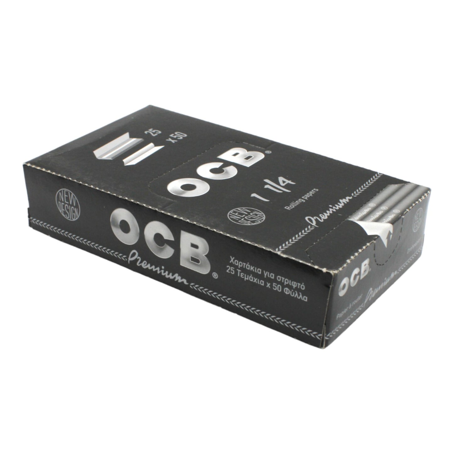 Box of 25 OCB Premium Black 1 1/4 Size Rolling Papers
