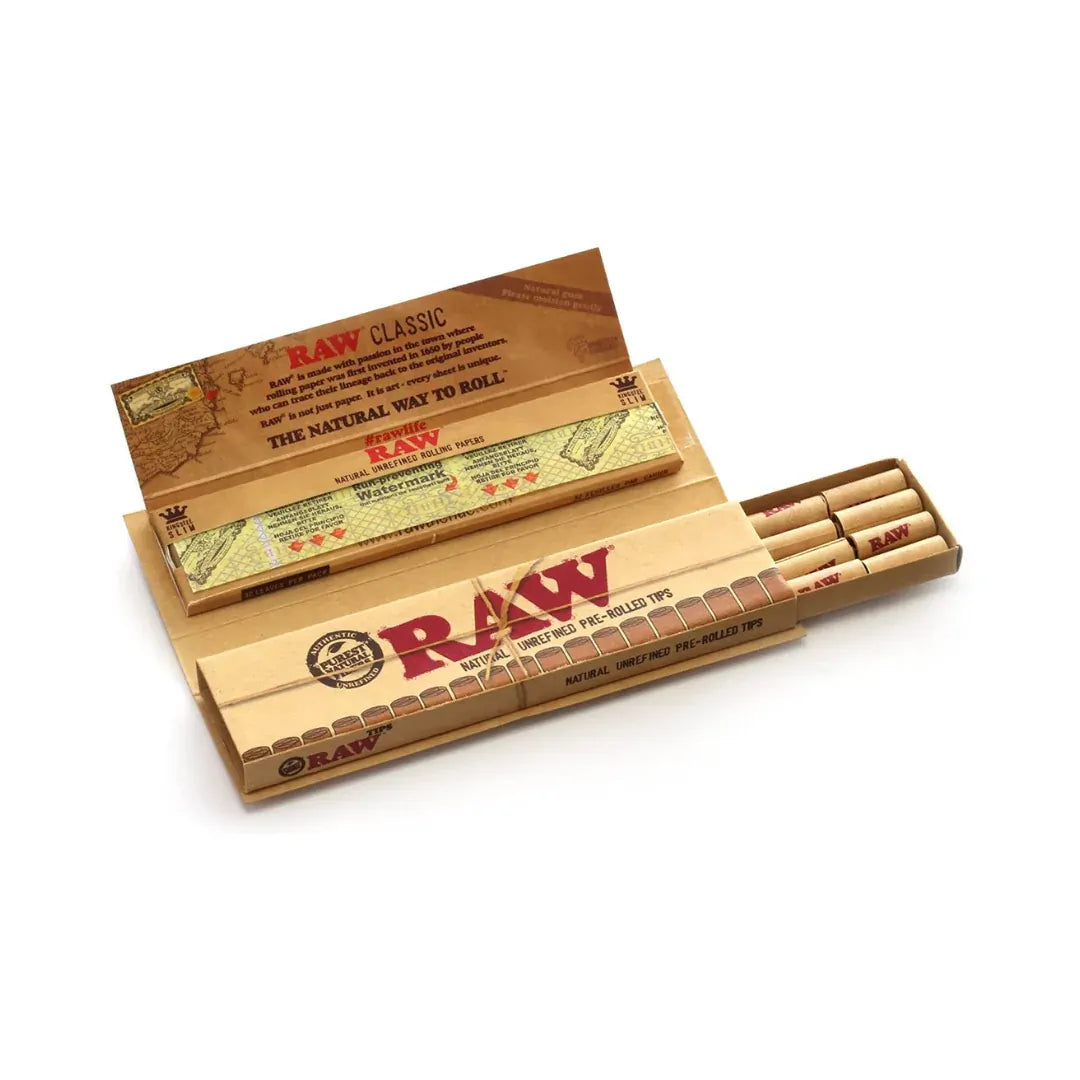 4 x RAW Classic 1 1/4 Papers with Pre rolled Tips (50 Leaves)