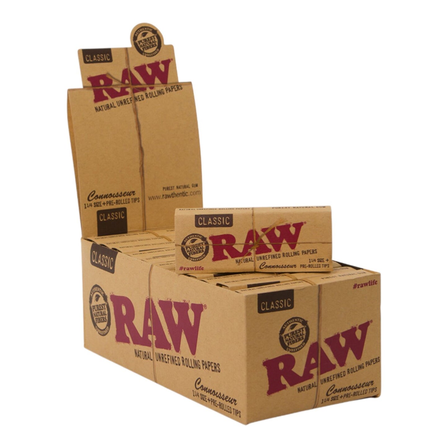 Box of 24 RAW Classic 1 1/4 Papers Pre Rolled Tips