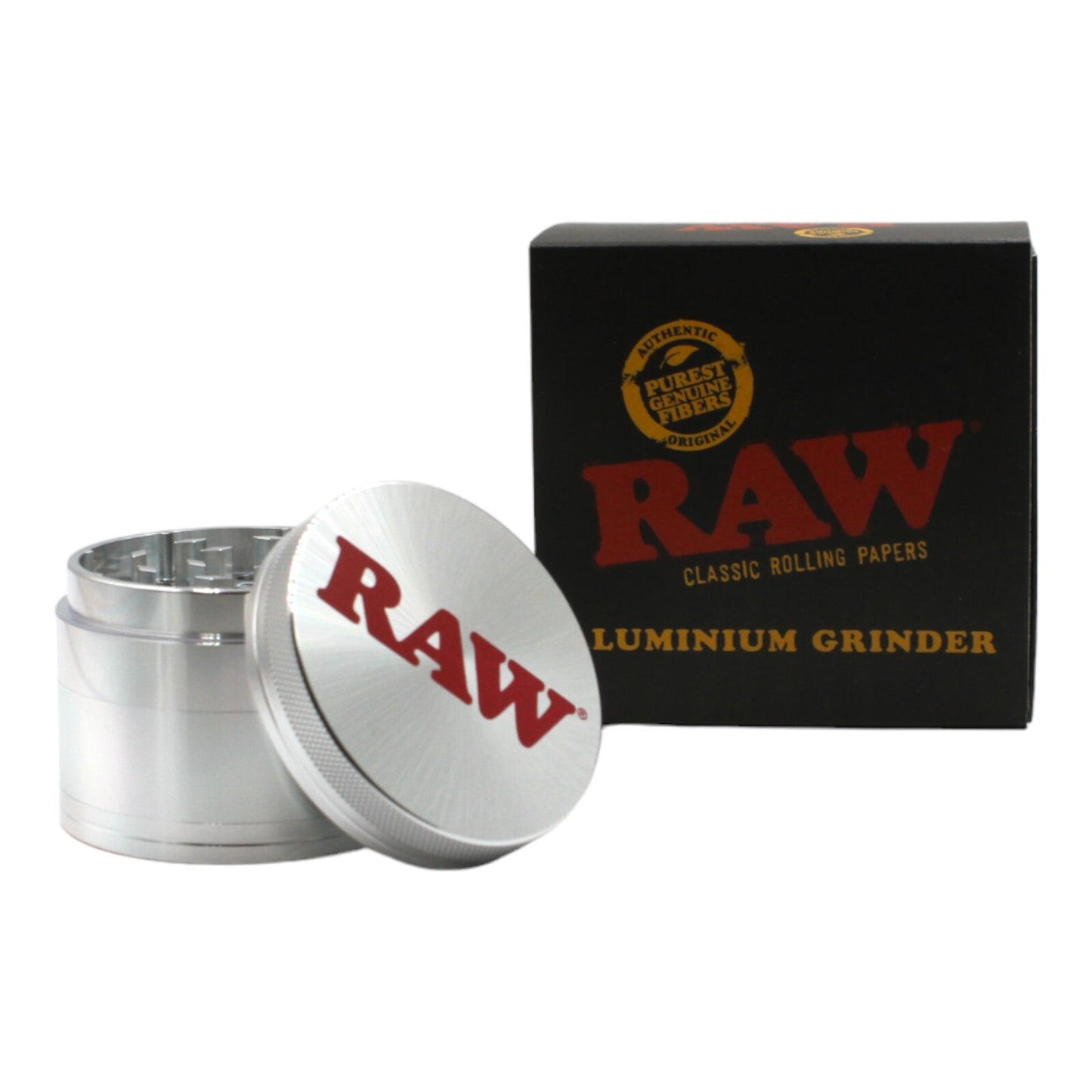 RAW 4-Piece Grinder 56mm + Smell Proof Small Pouch + Tube Combo Tobacco Kit