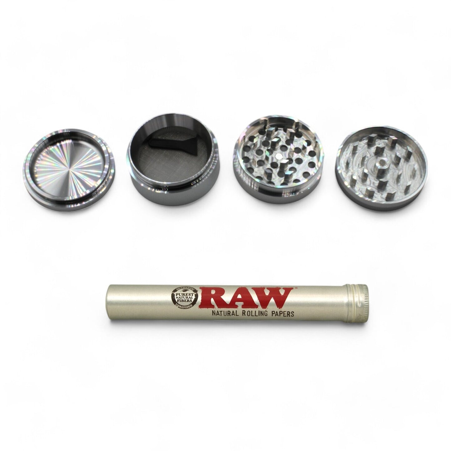 RAW Grinder Tube Tray Medium Smell Proof Pouch Combo Tobacco Kit Smoking Set