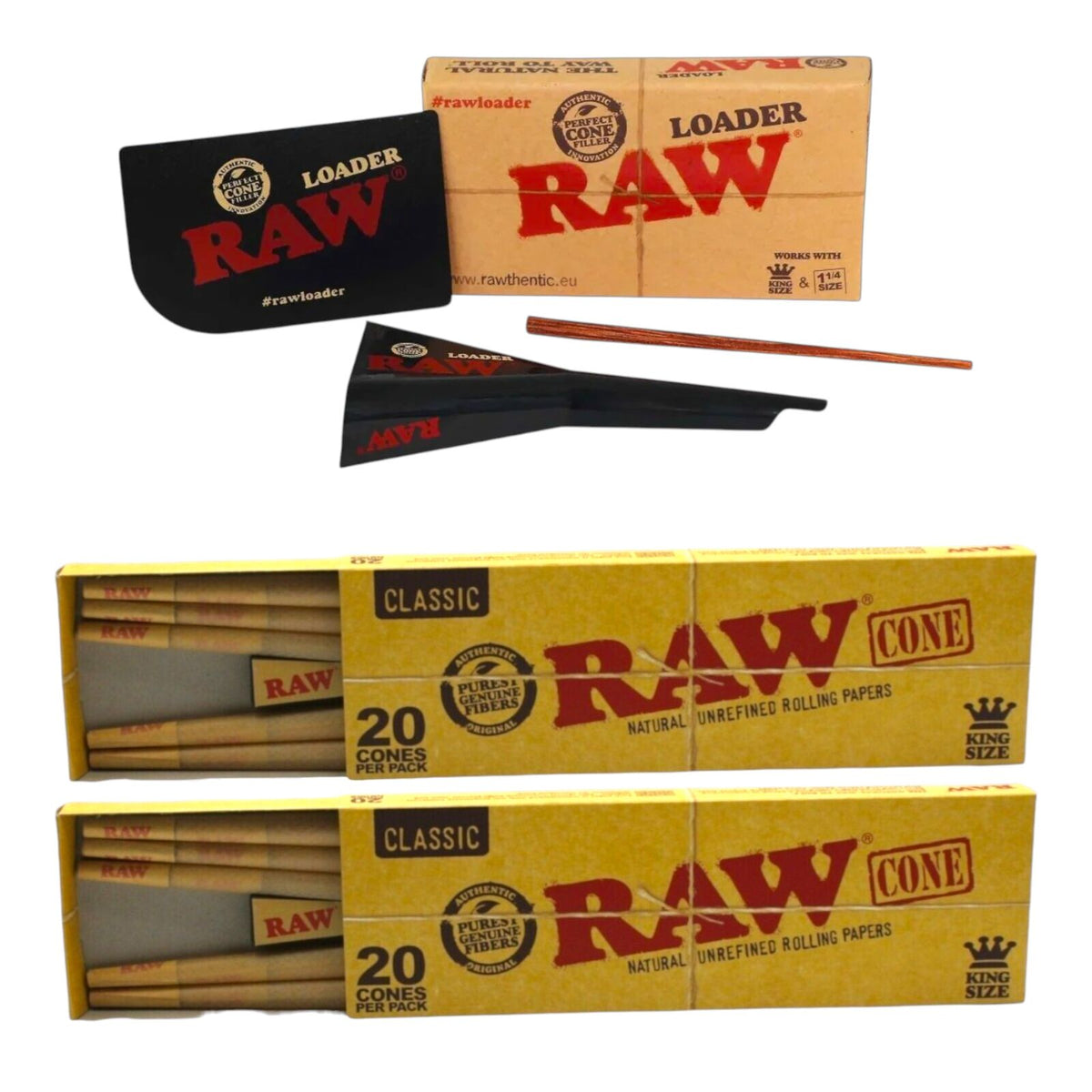 RAW Cone Loader Für King Size & 98 Special Cones – Praktischer Füller Für Selbstgedrehte Zigaretten