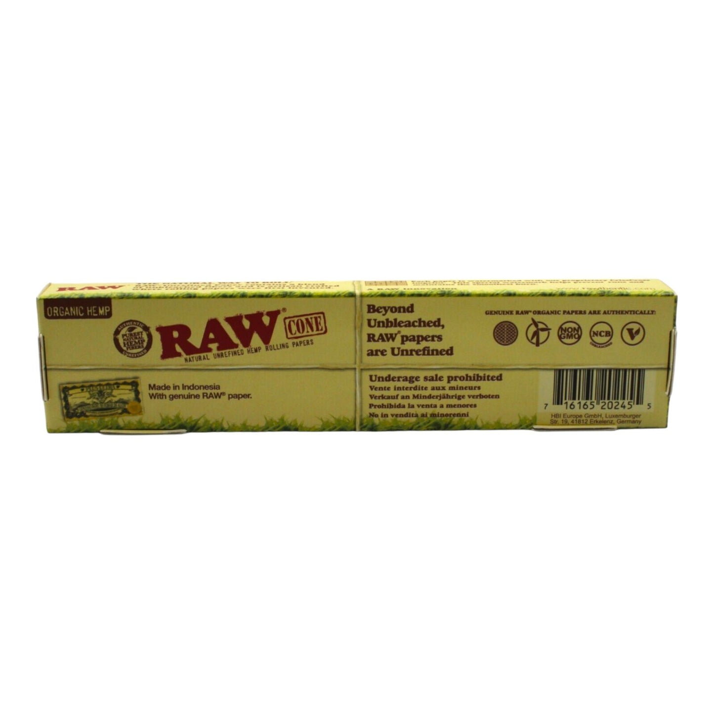 2 x Raw Organic Natural 1 1/4 Size Pre Rolled Paper Cones 32 Pack + Cone Loader