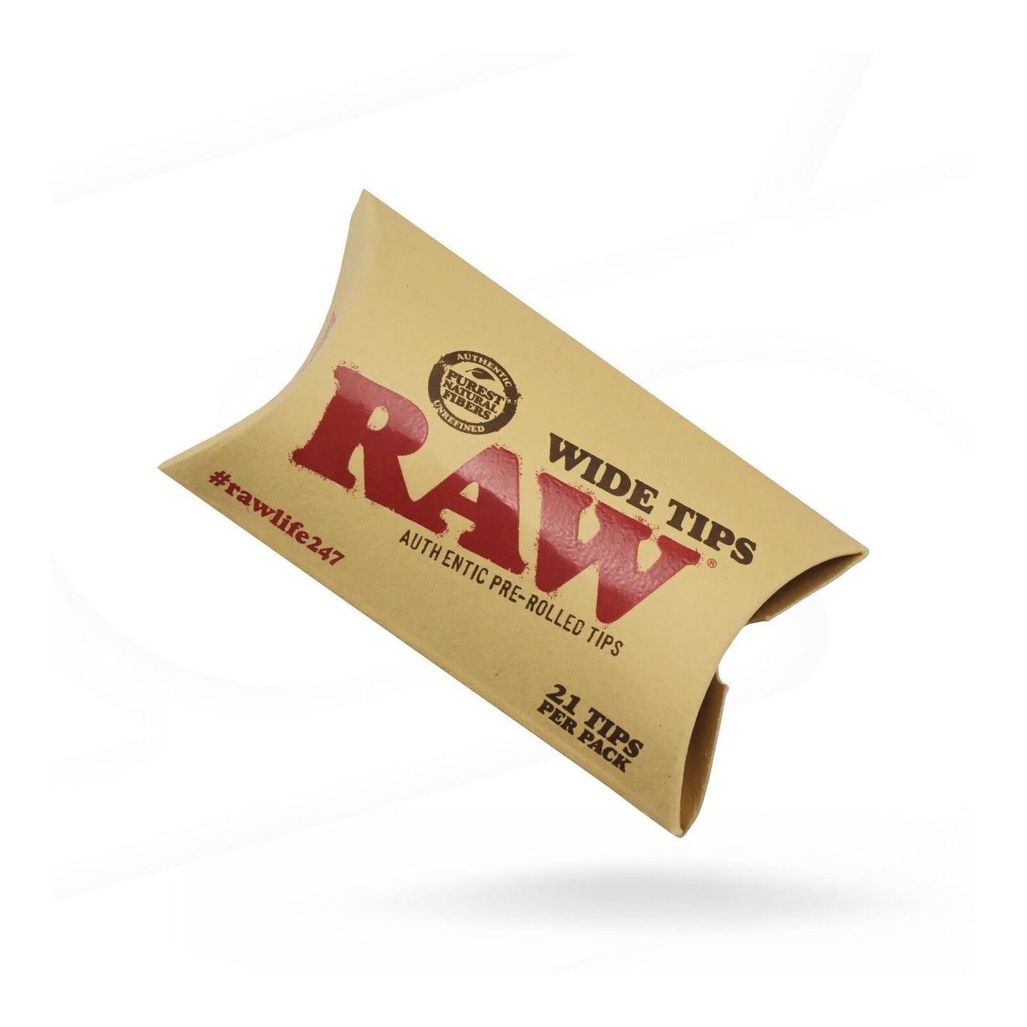 1 x RAW Wide Pre-Rolled Tips Unrefined Filters 21 Tips