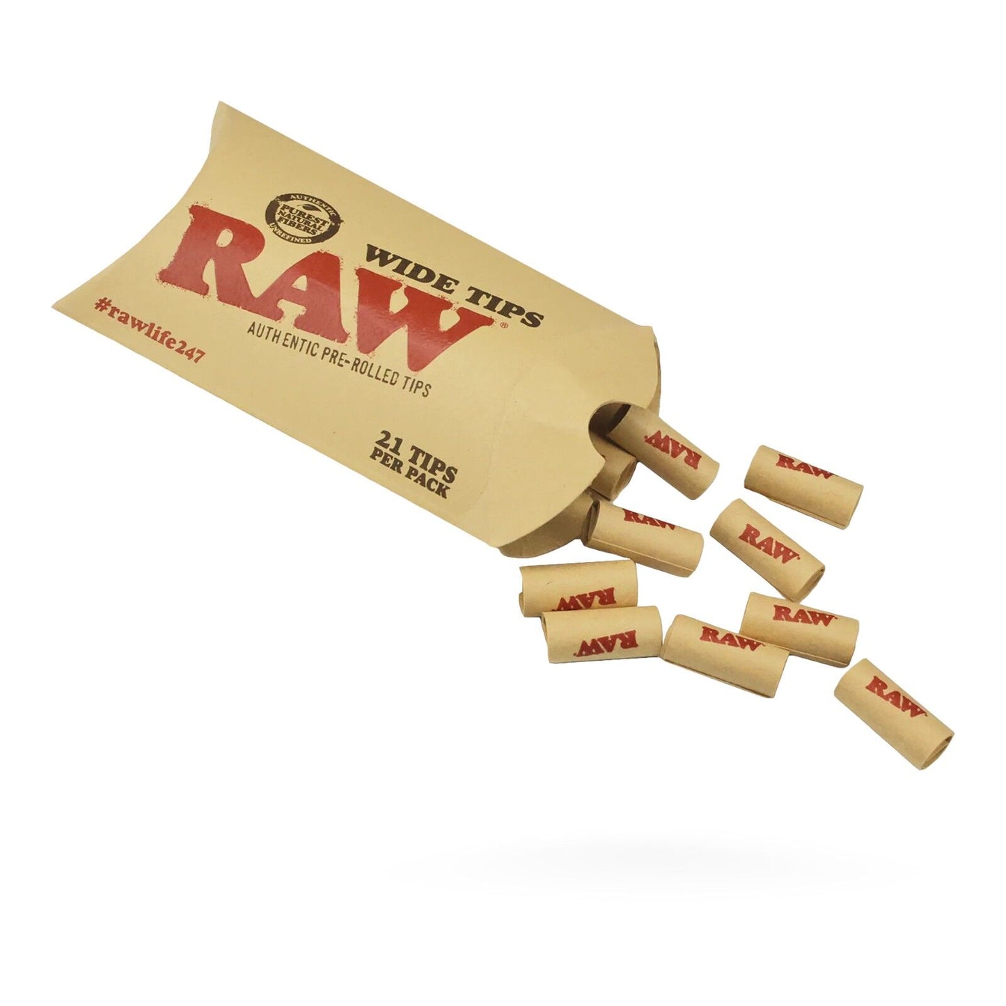 3 x RAW Wide Pre-Rolled Tips Unrefined Filters 63 Tips Total