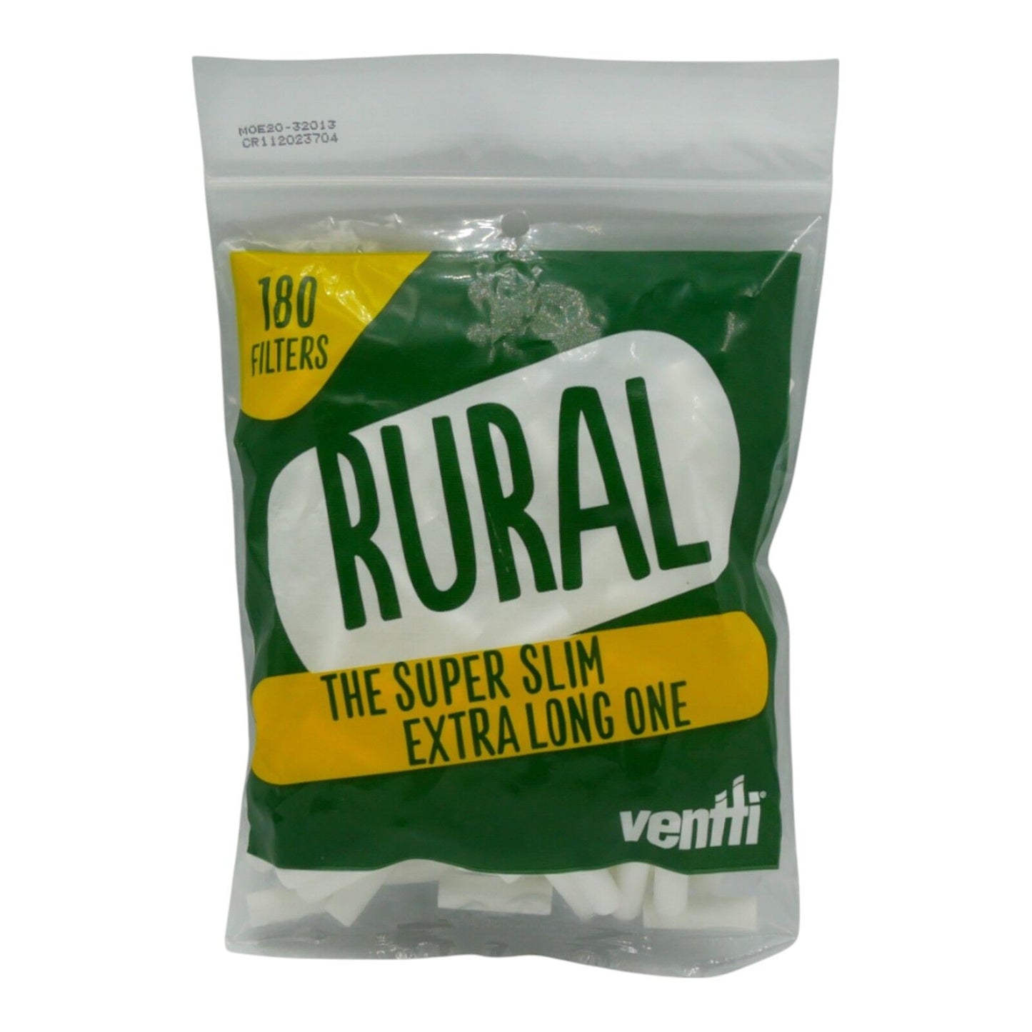 1 Packs Ventti Rural Super Slim Extra Long Filters (180 Tips Per Bag)