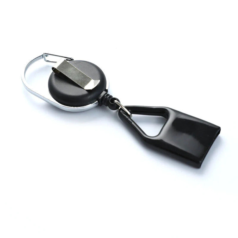 12 Pack Retractable Lighter Holder Clip 60cm Belt Clip Leash Black