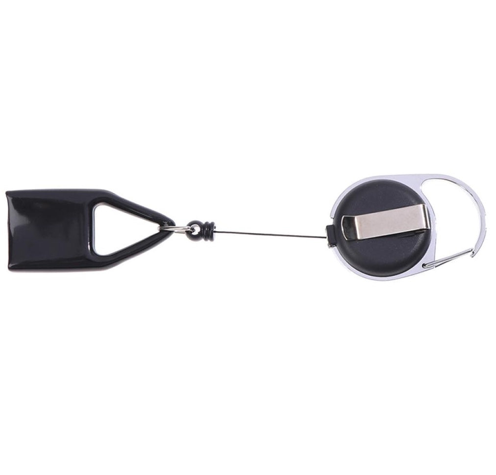 12 Pack Retractable Lighter Holder Clip 60cm Belt Clip Leash Black