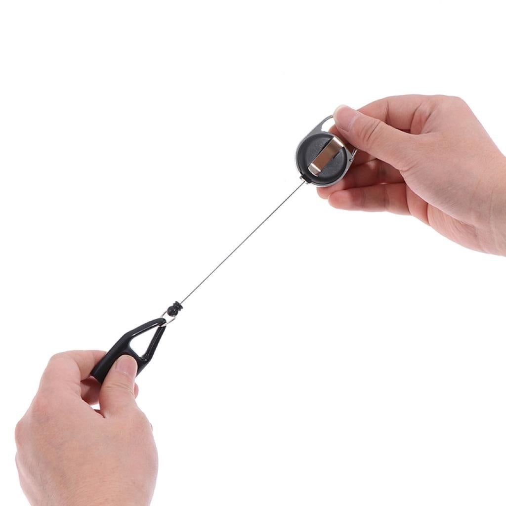 12 Pack Retractable Lighter Holder Clip 60cm Belt Clip Leash Black
