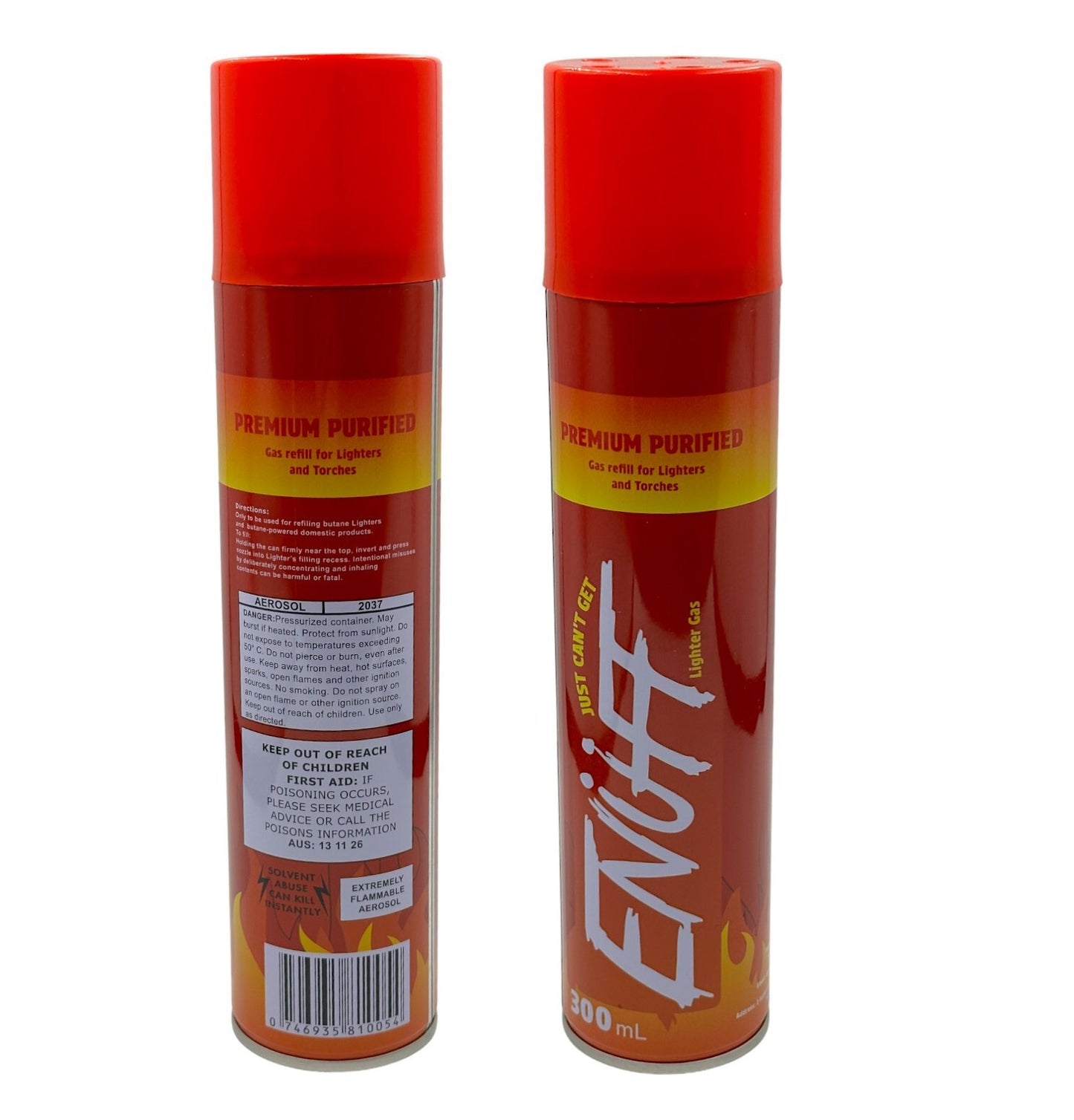 2 x Enuff Premium Butane Gas Refill 300ml - Universal Jet Torch