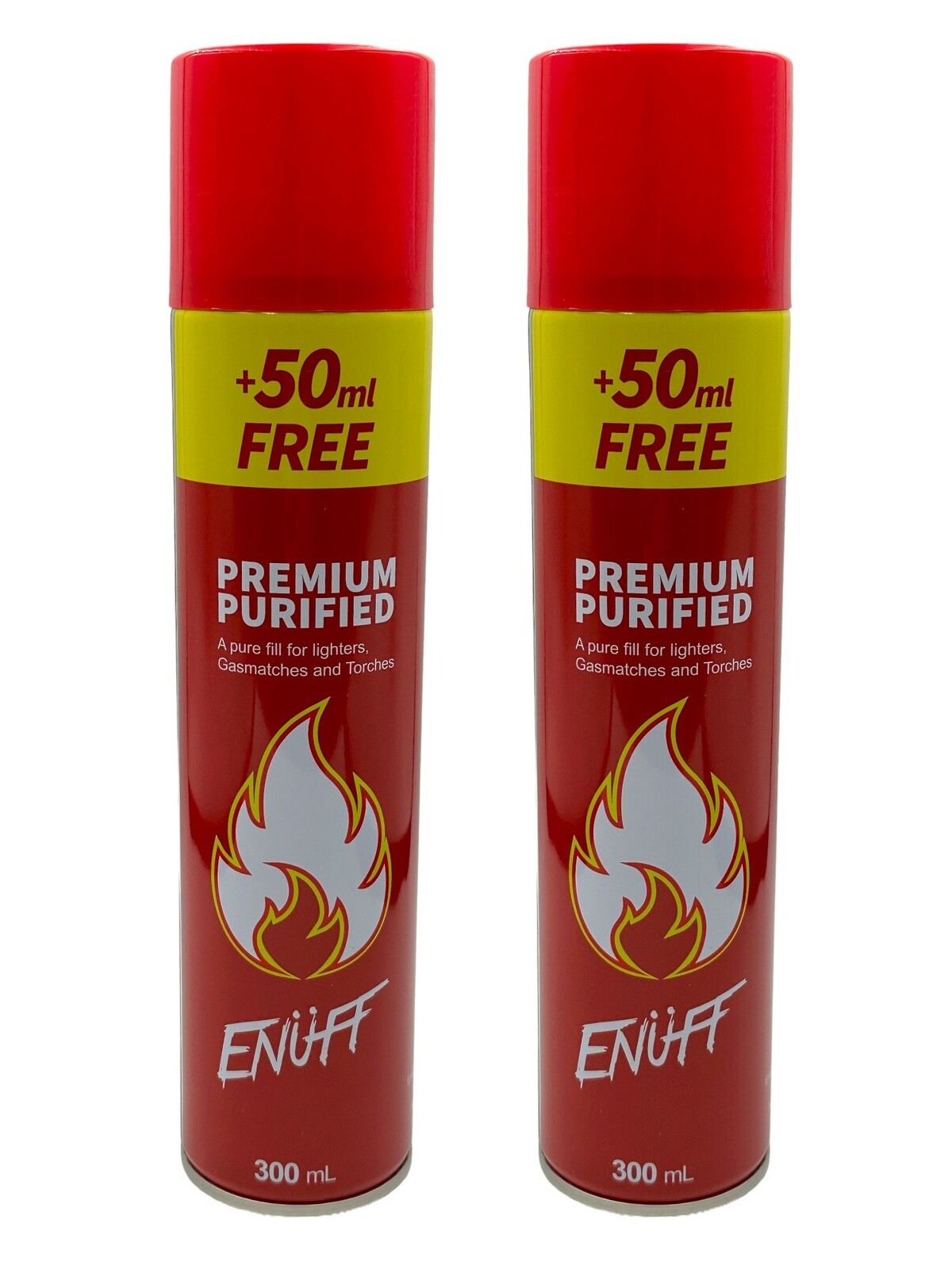 2 x Enuff Premium Butane Gas Refill 300ml - Universal Jet Torch