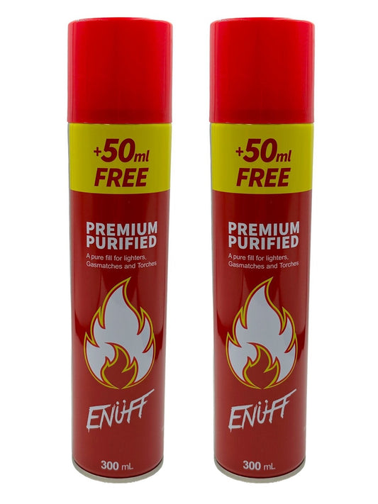2 x Enuff Premium Butane Gas Refill 300ml - Universal Jet Torch