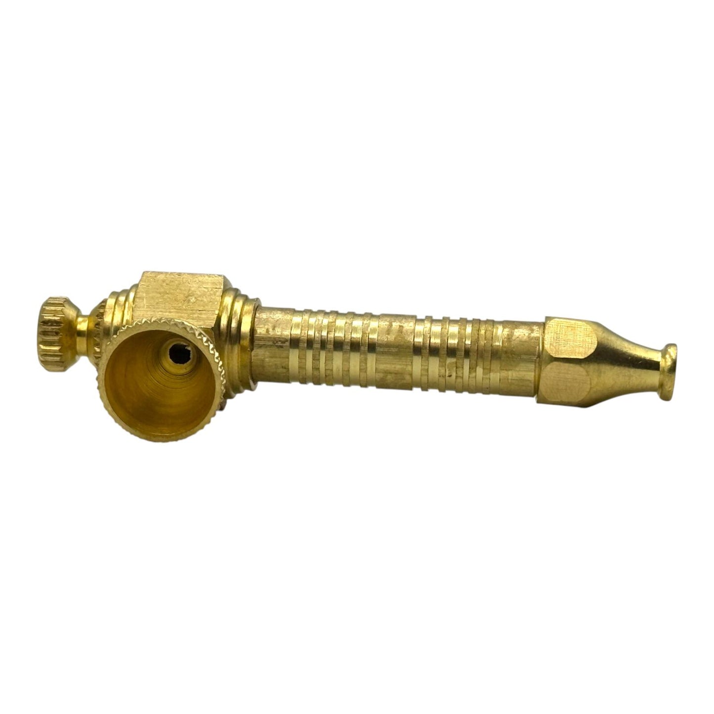 8cm Brass Gold Pipe Screw Cap Classic Straight Metal Design