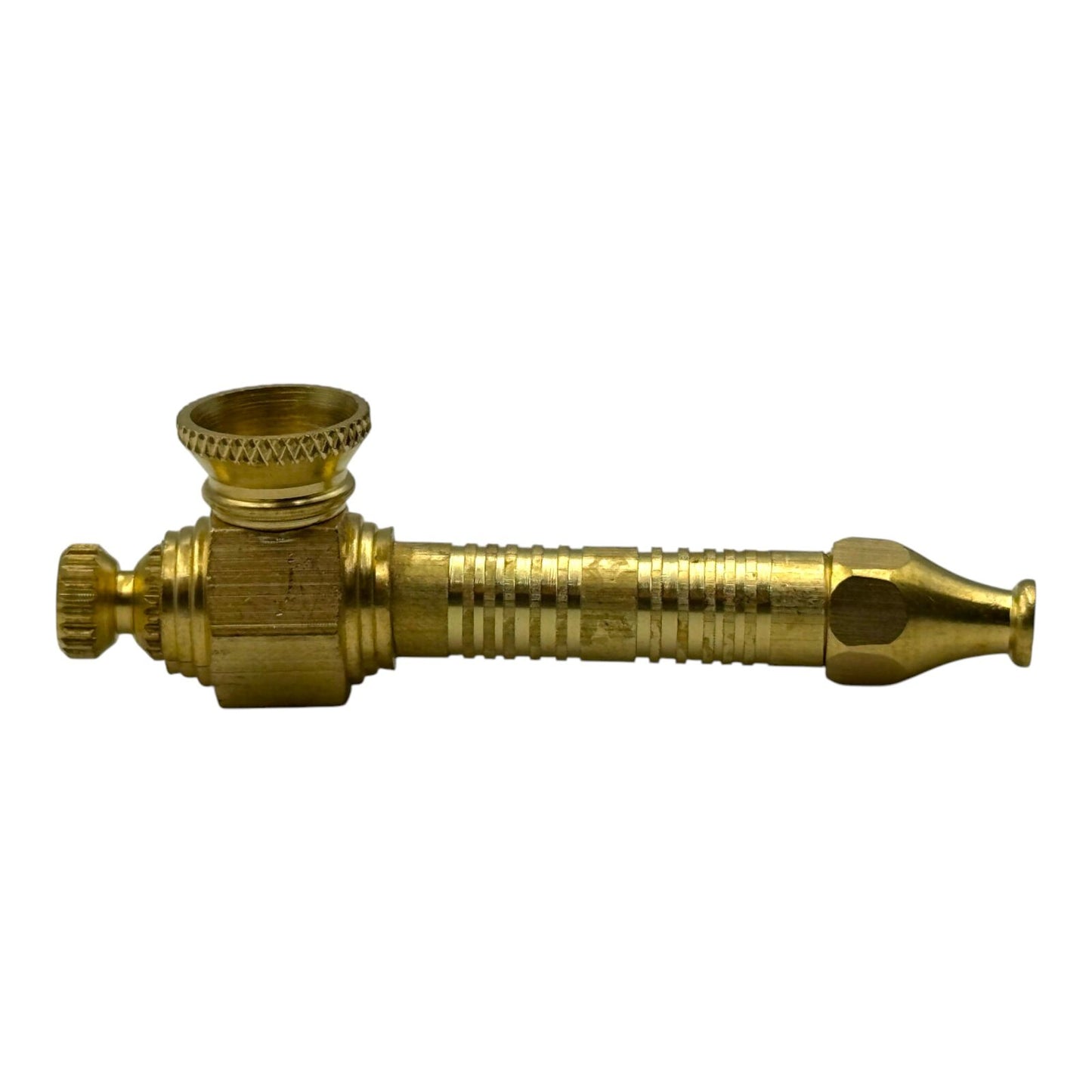 8cm Brass Gold Pipe Screw Cap Classic Straight Metal Design