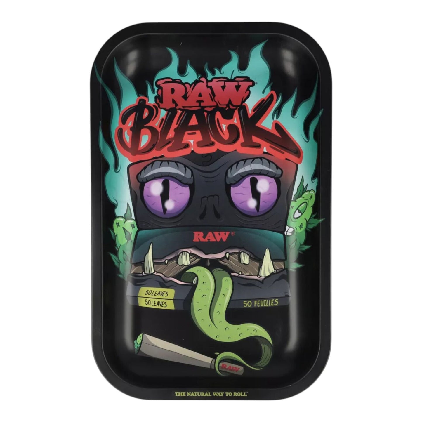 RAW Black Monster Metal Rolling Tray Small 28 x 18 cm Smoking Accessory