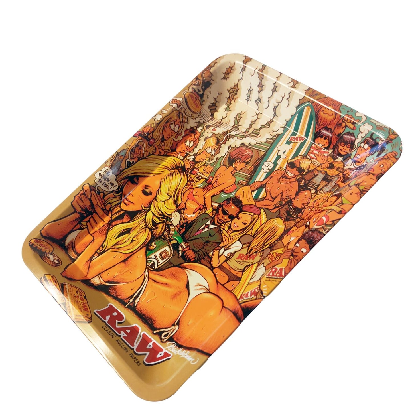 RAW Tray Girl Metal Rolling Tray Mini 18 x 12.5 cm Smoking Accessory