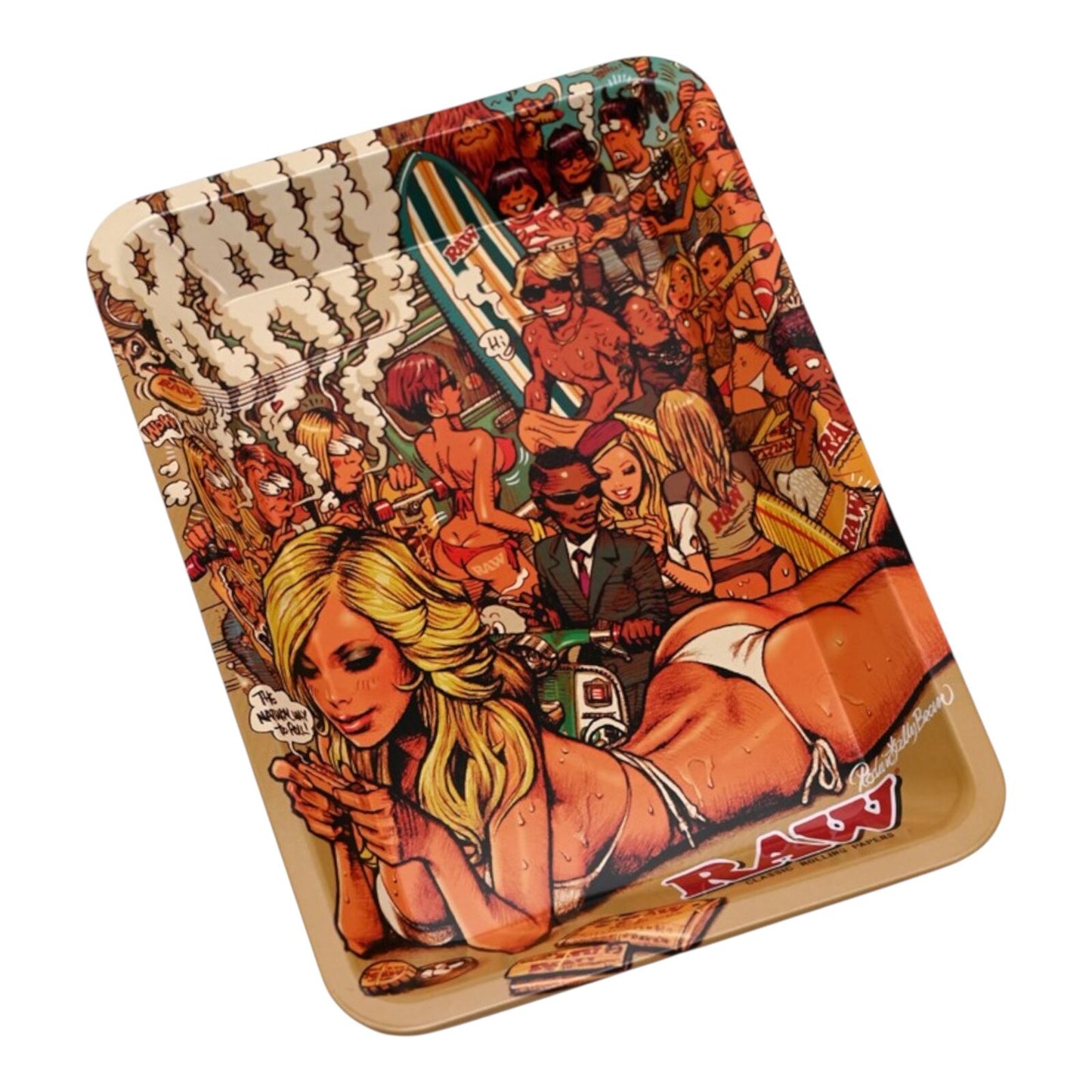 RAW Tray Girl Metal Rolling Tray Small 28 x 18 cm Smoking Accessory