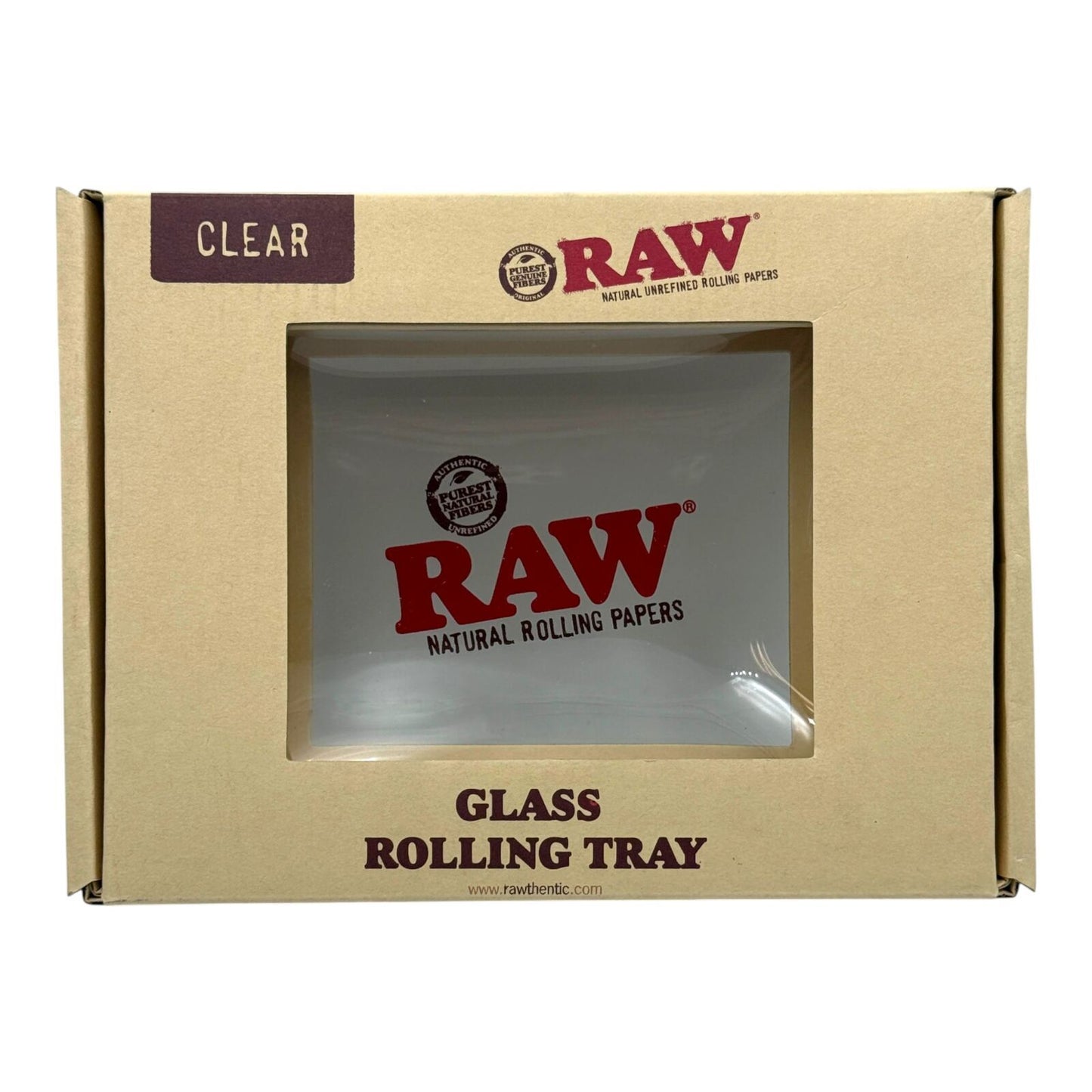 RAW Clear Glass Rolling Tray 15 x 10 cm Thick Glass Design Original RAW Branded